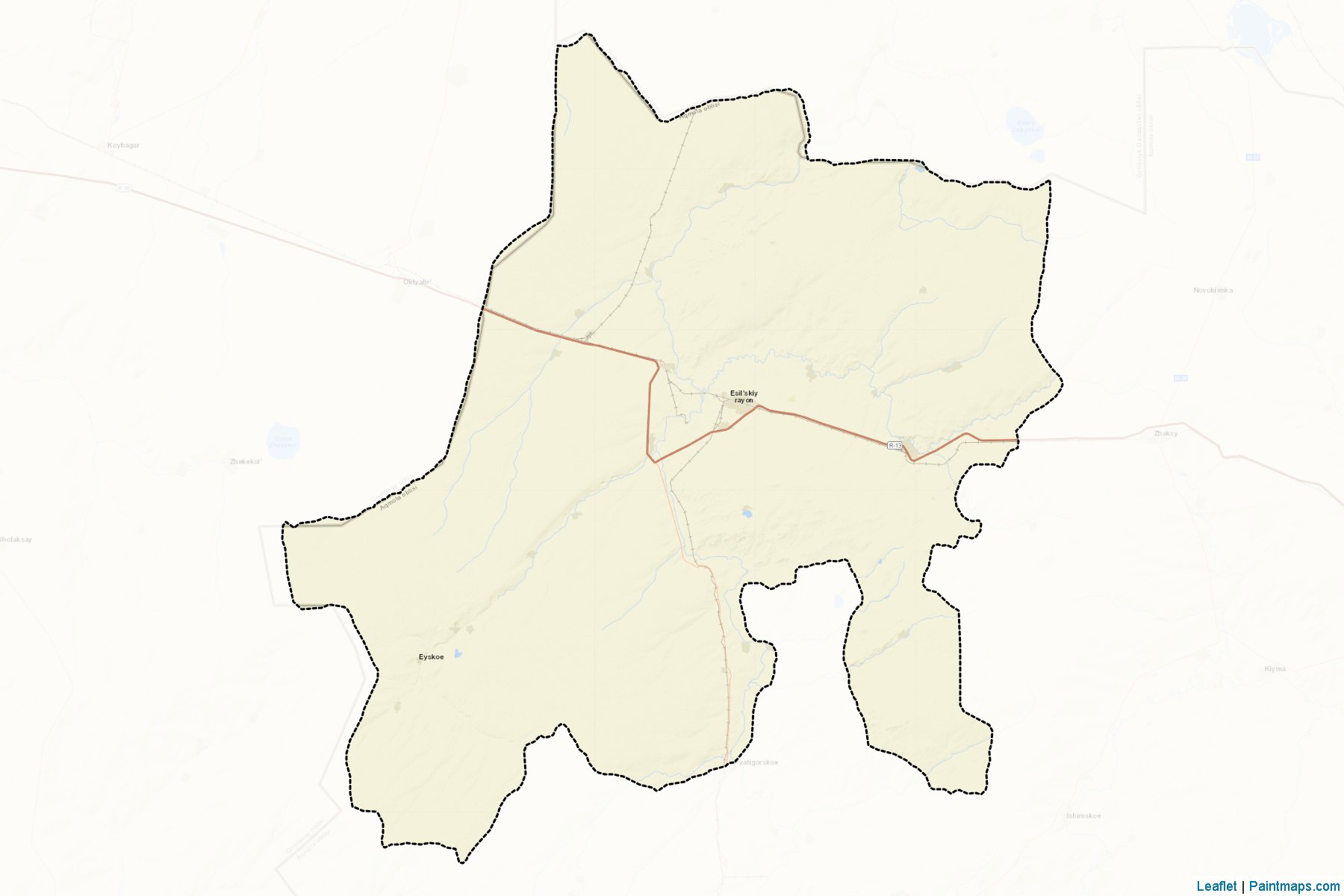 Muestras de recorte de mapas Esil`skiy (Aqmola)-2