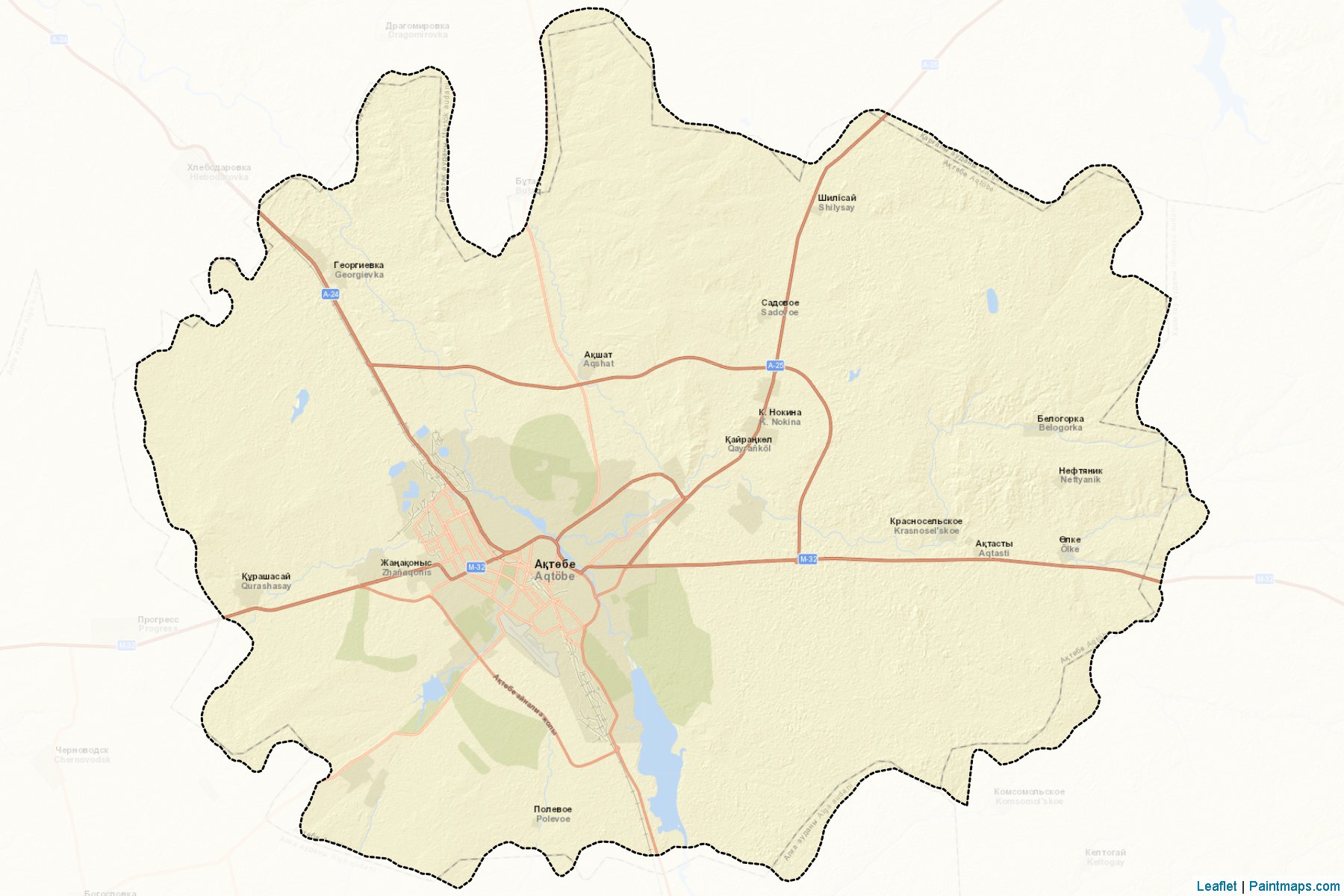 Muestras de recorte de mapas Aqtobe (Aqtöbe)-2