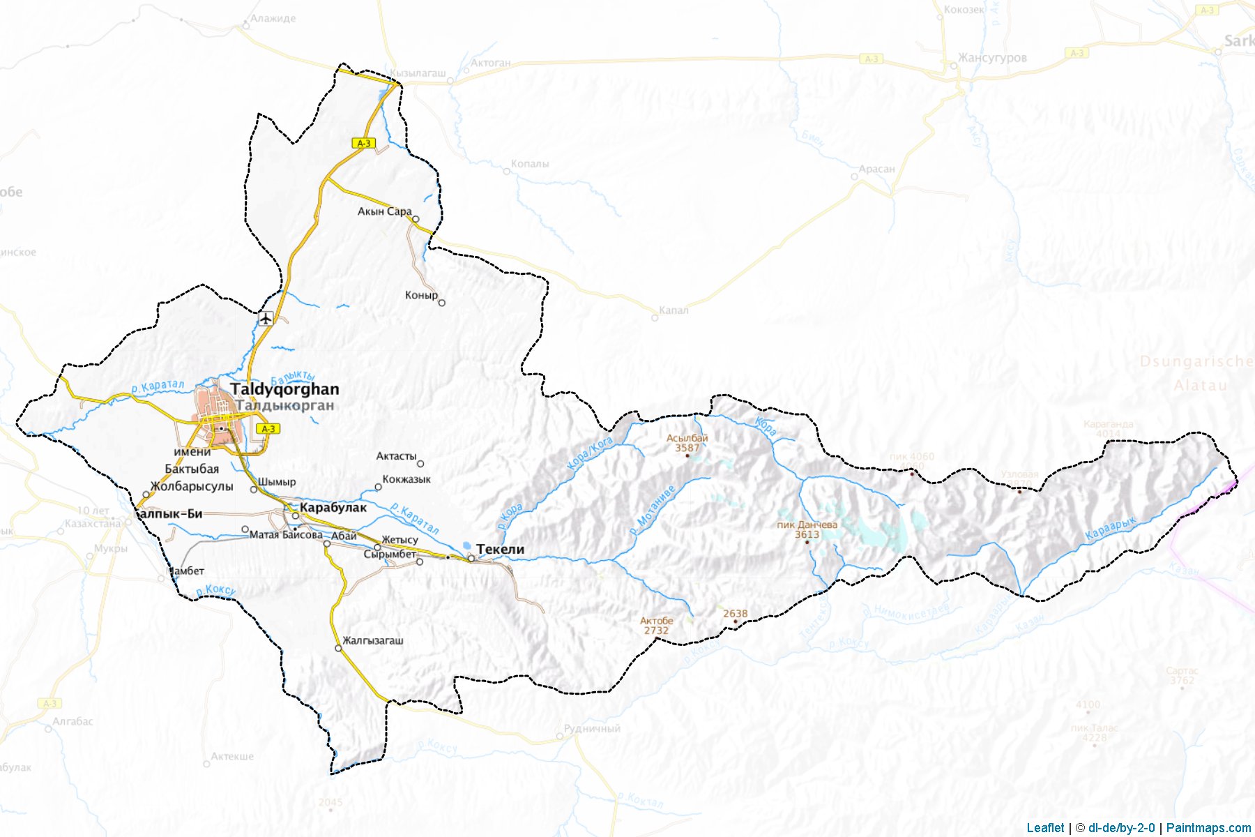 Muestras de recorte de mapas Taldyqorghan (Almaty)-1