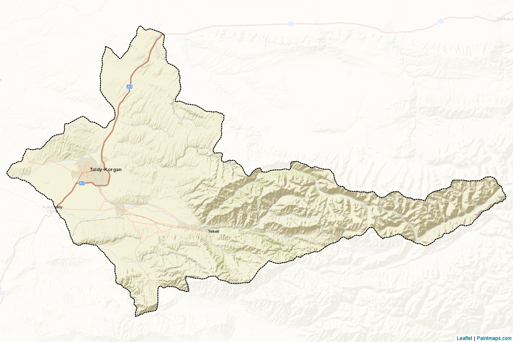 Muestras de recorte de mapas Taldyqorghan (Almaty)-2