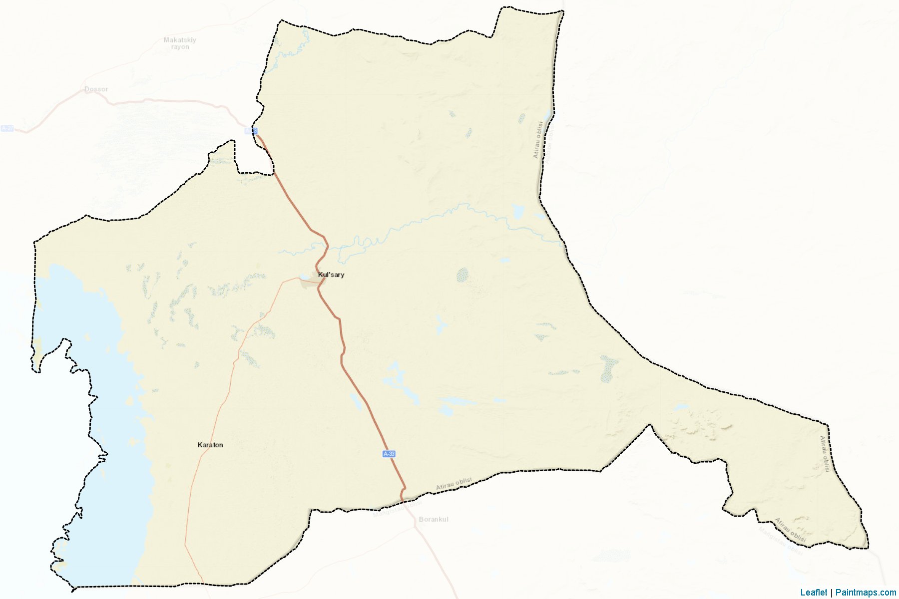 Muestras de recorte de mapas Zhylyoyskiy (Atyrau)-2