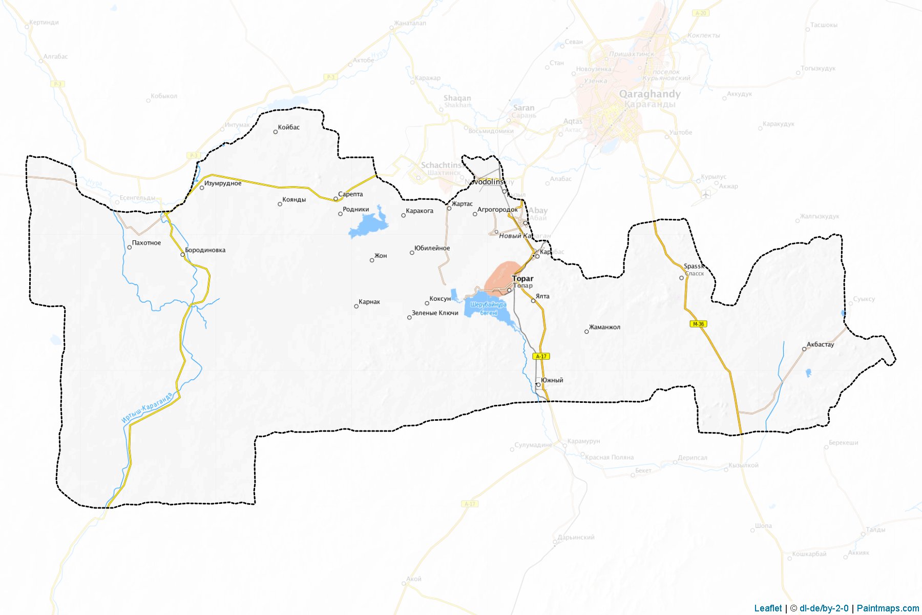 Muestras de recorte de mapas Abayskiy (Qaraghandy)-1