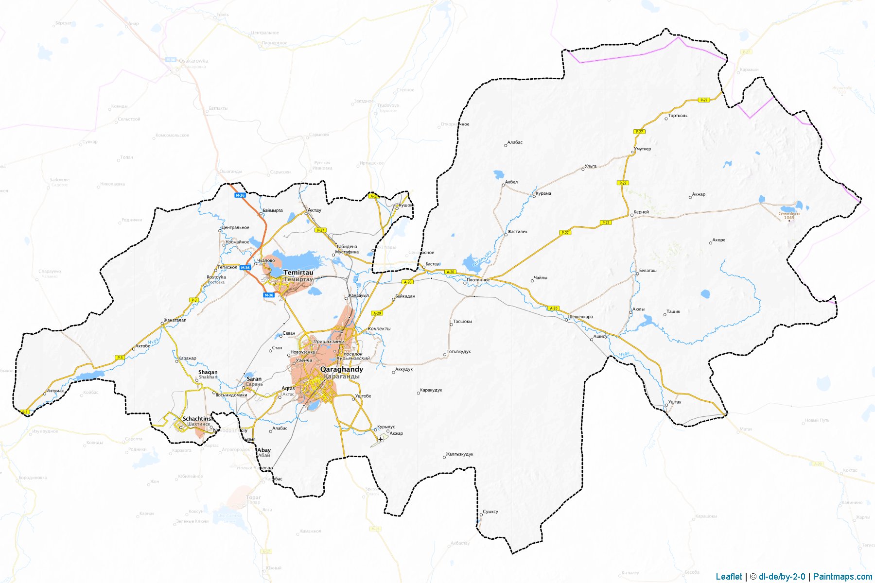 Muestras de recorte de mapas Bukhar-Zhyrauskiy (Qaraghandy)-1