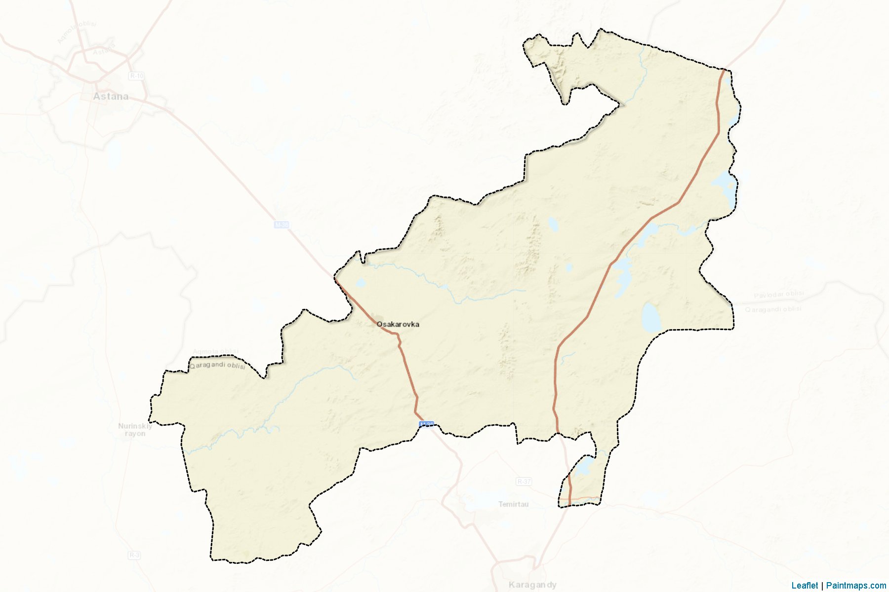 Muestras de recorte de mapas Osakarovskiy (Qaraghandy)-2