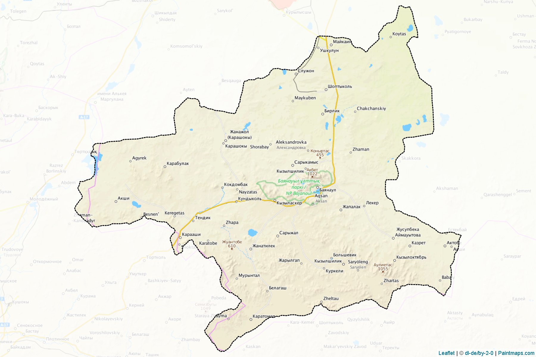 Bayanaul`skiy (Pavlodar) Map Cropping Samples-1