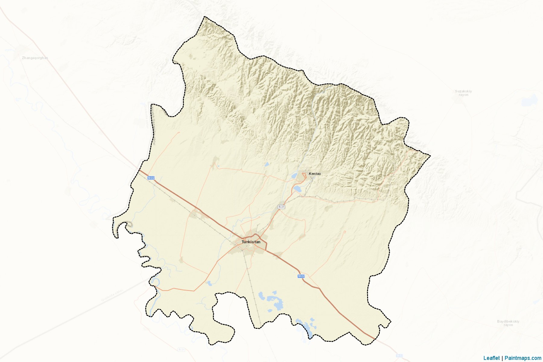 Muestras de recorte de mapas Turkestan (South Kazakhstan)-2