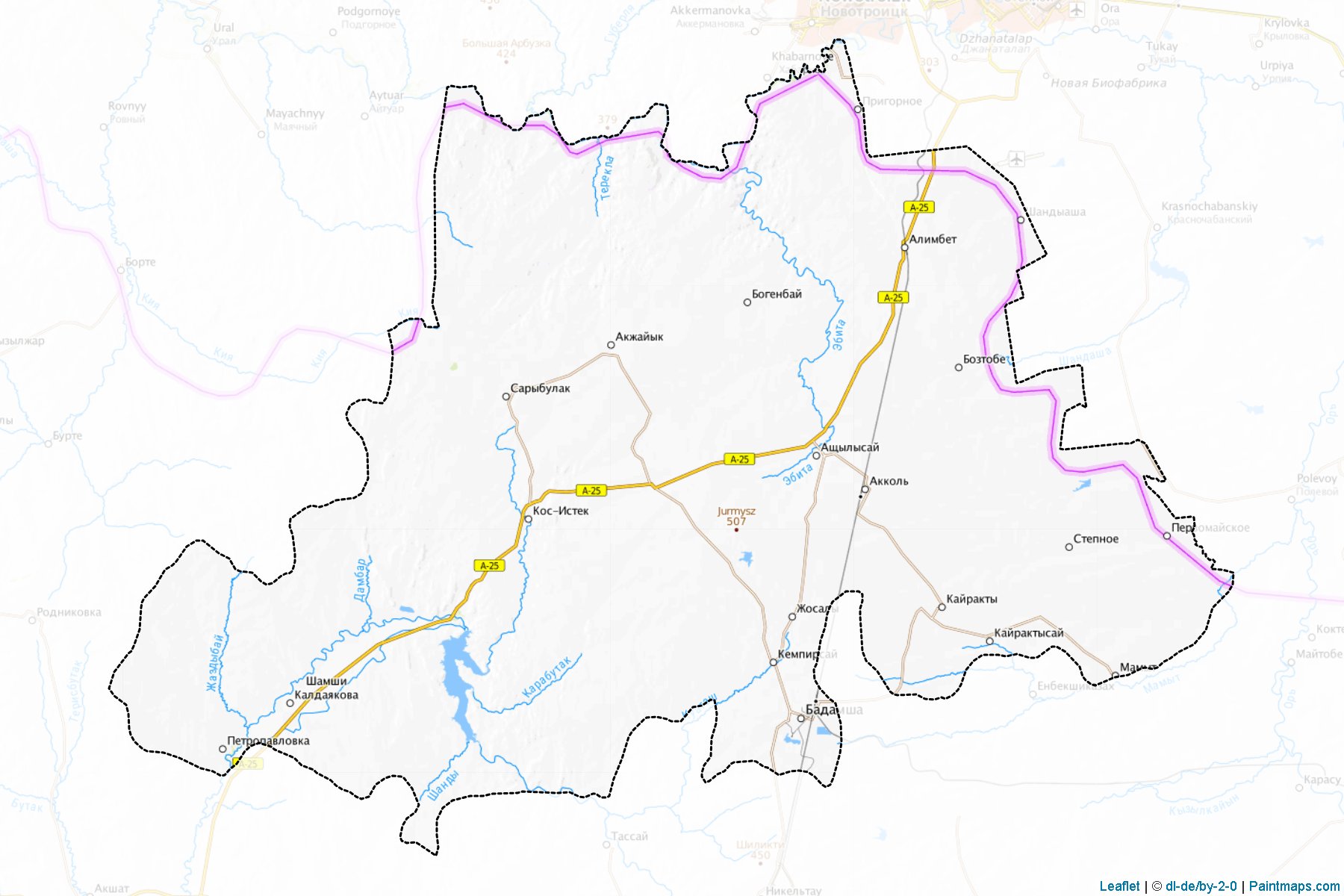 Muestras de recorte de mapas Kargalinskiy (Aqtöbe)-1