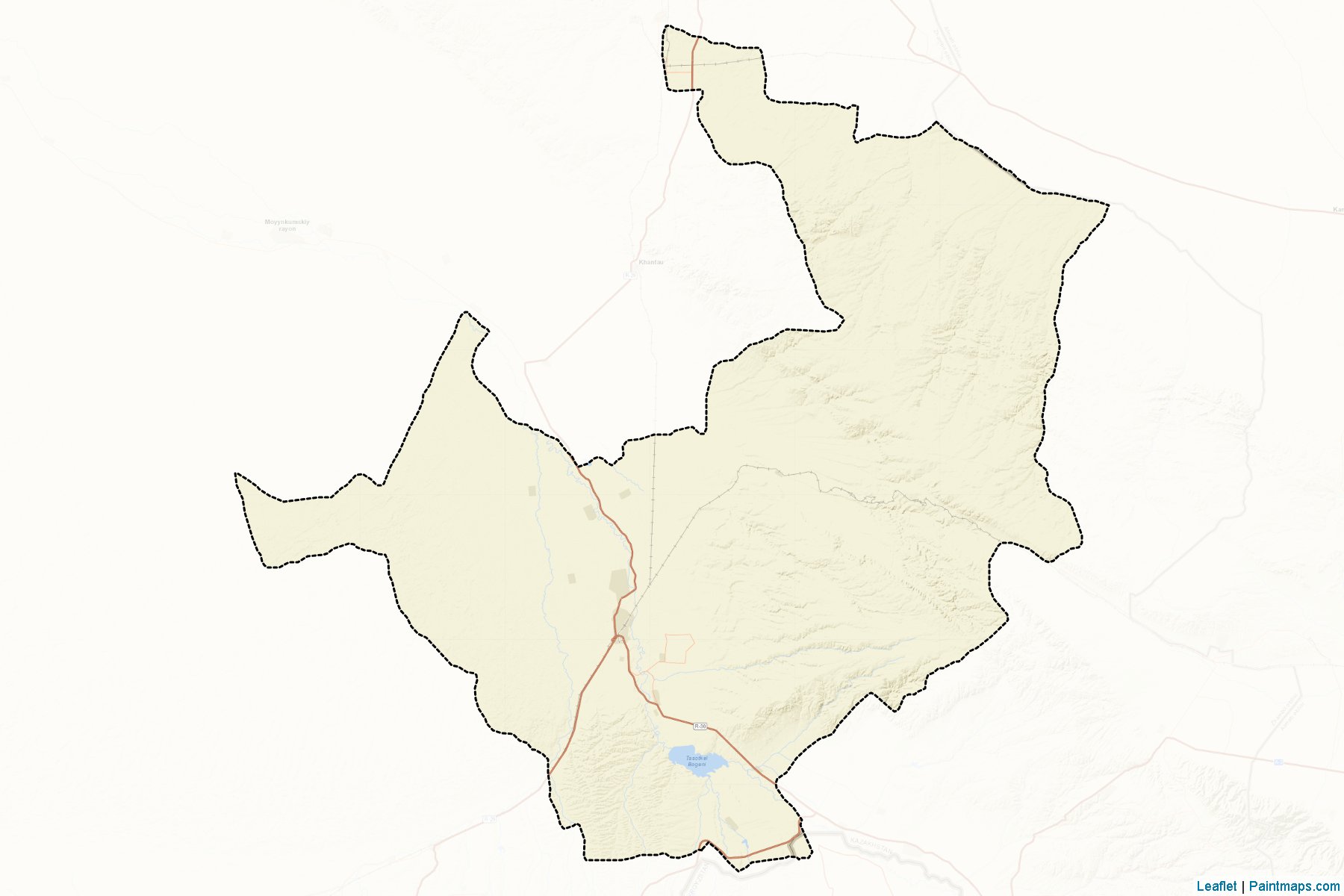 Muestras de recorte de mapas Shuskiy (Zhambyl)-2