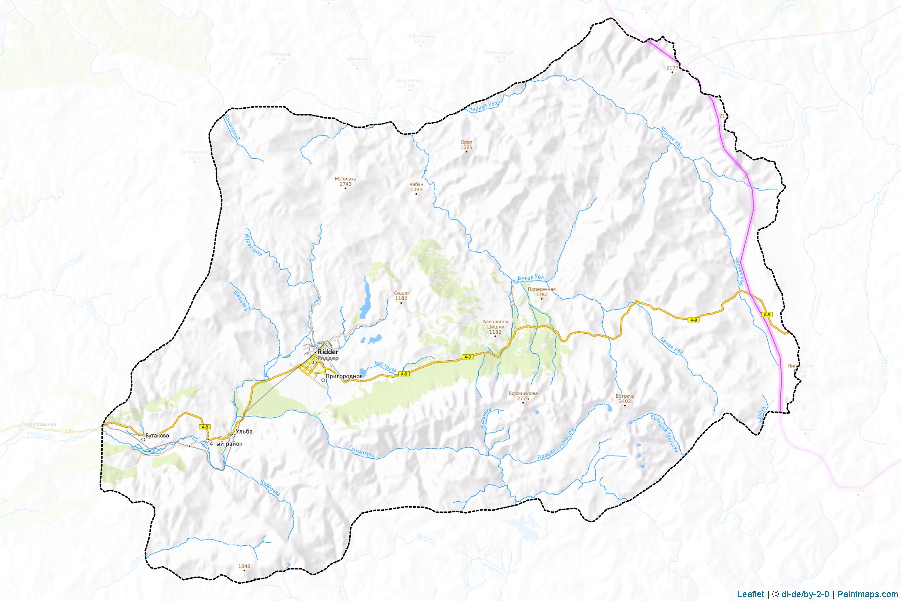 Muestras de recorte de mapas Leninogorsk (East Kazakhstan)-1