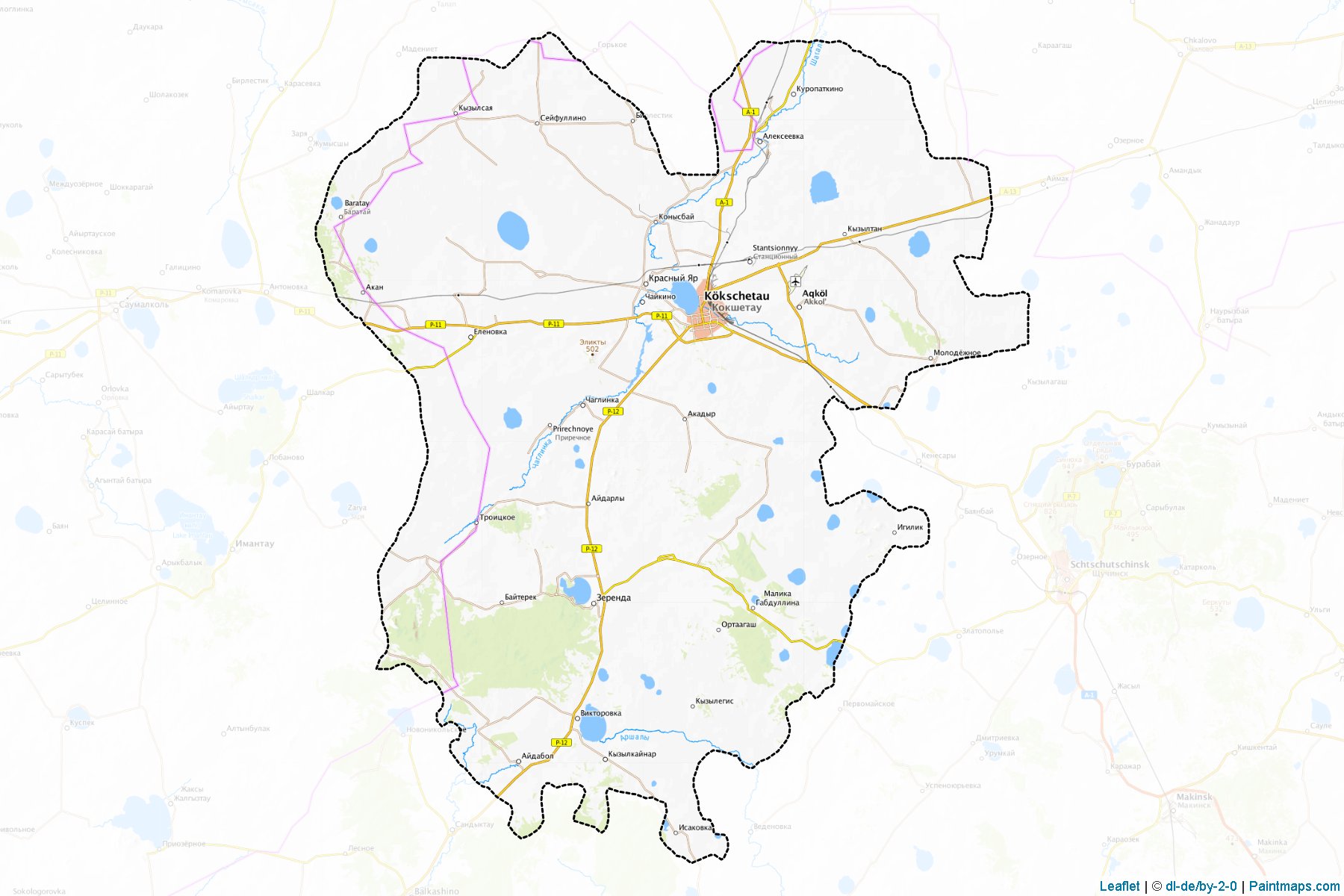 Muestras de recorte de mapas Zerendinskiy (Aqmola)-1