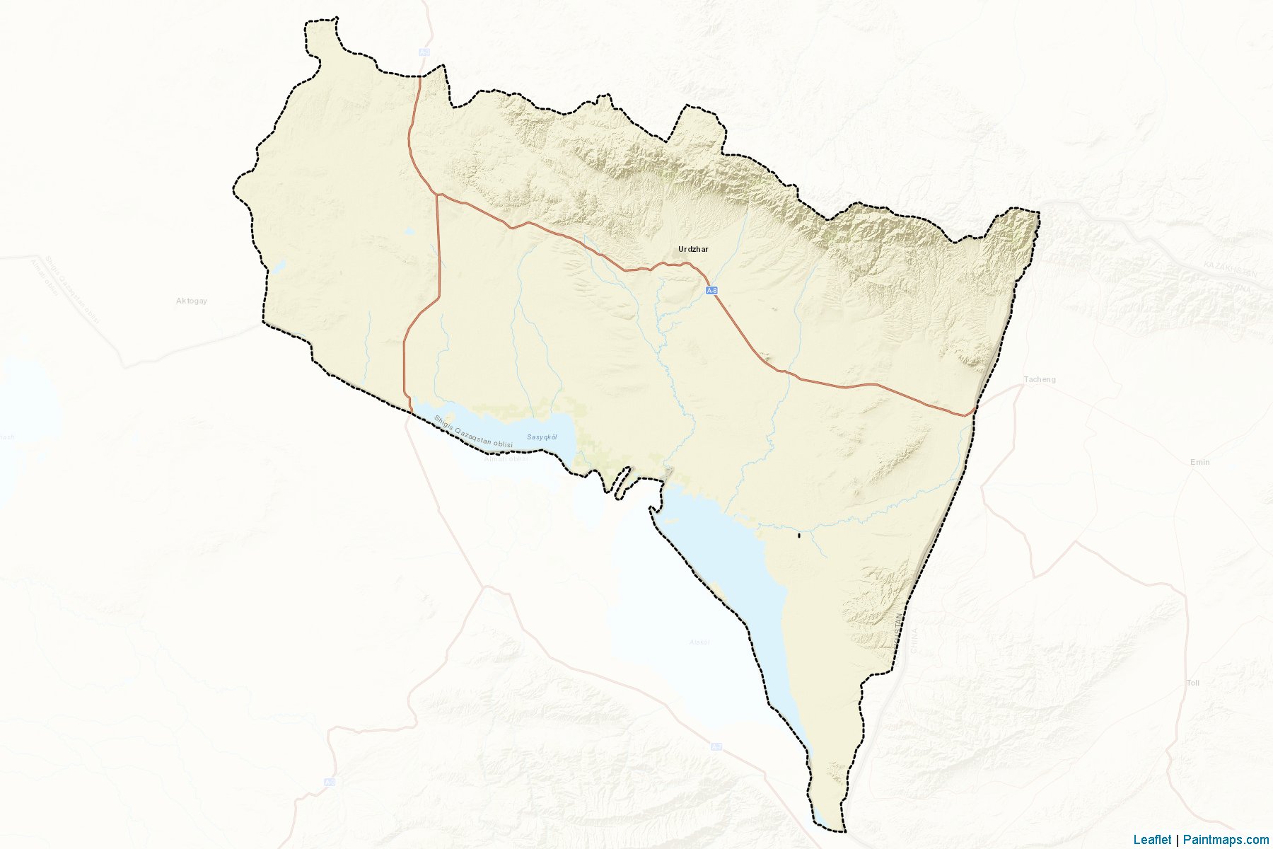 Muestras de recorte de mapas Urdzharskiy (East Kazakhstan)-2