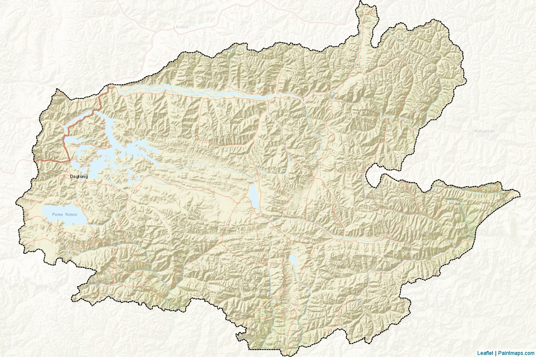 Muestras de recorte de mapas Shannan (Tibet)-2