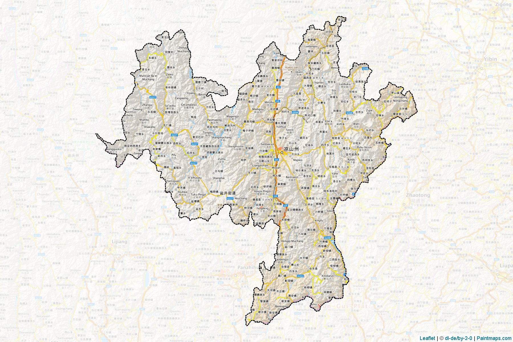 Liangshan Yizu (Sichuan) Map Cropping Samples-1