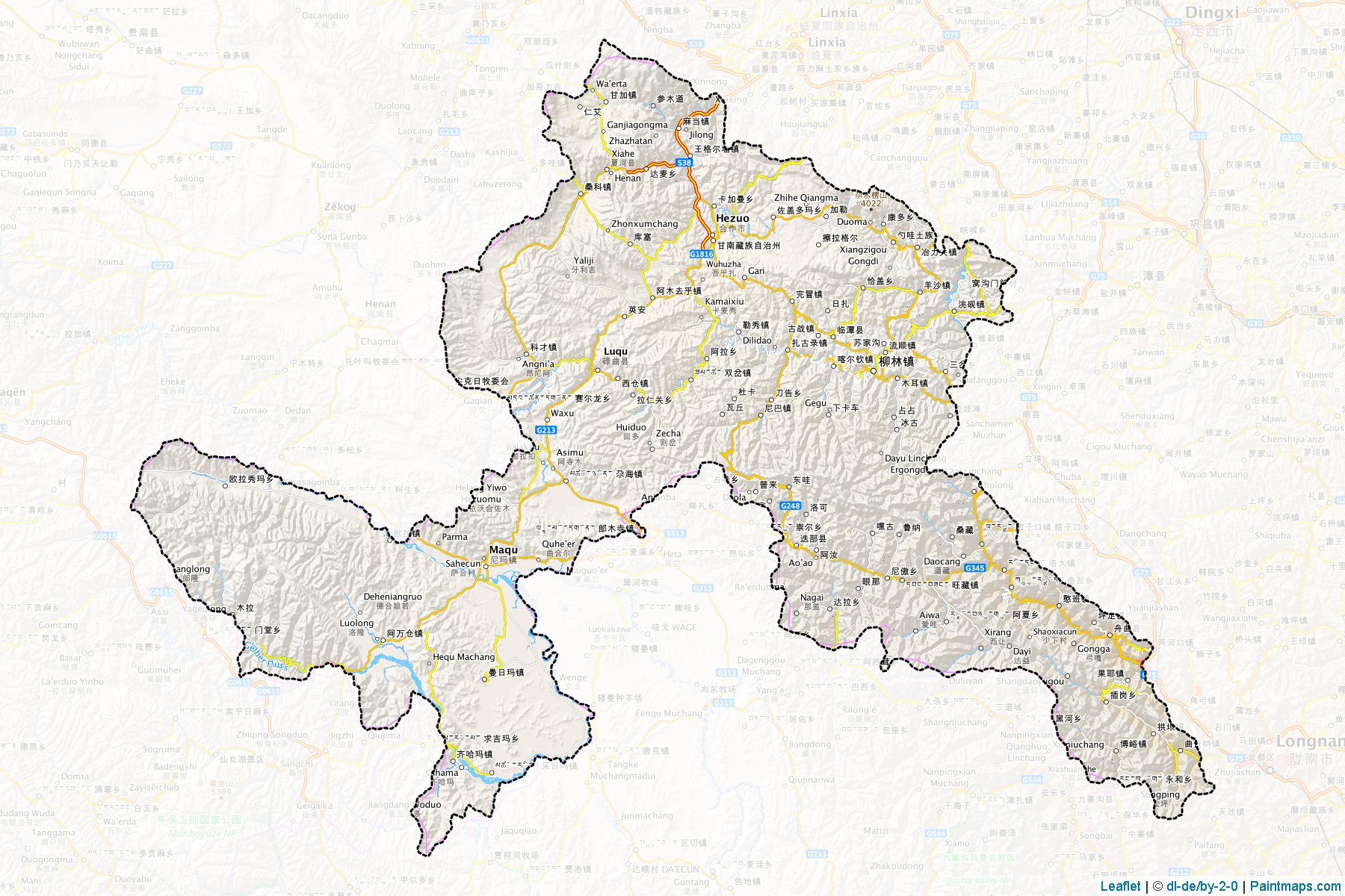 Gannan Zangzu (Gansu) Map Cropping Samples-1