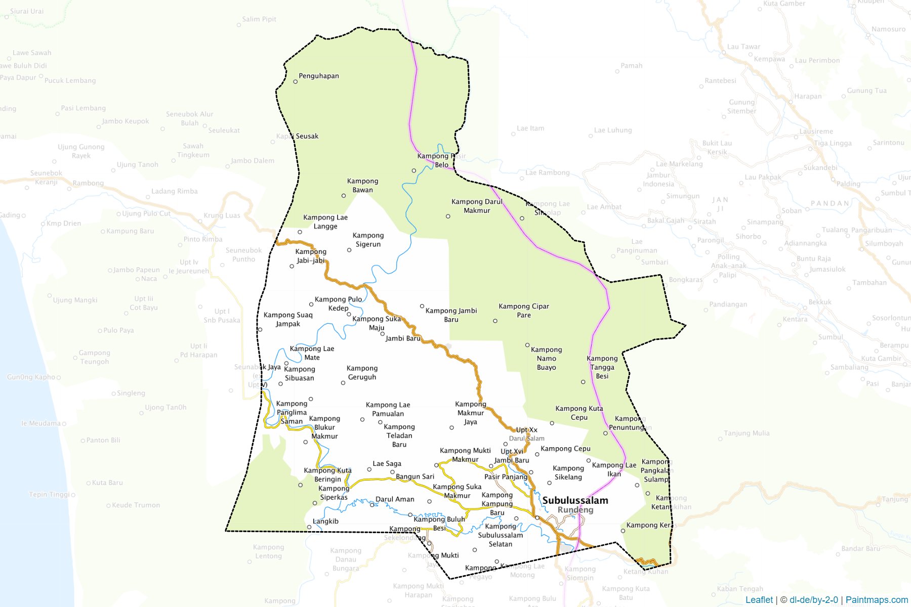 Muestras de recorte de mapas Subulussalam (Aceh)-1