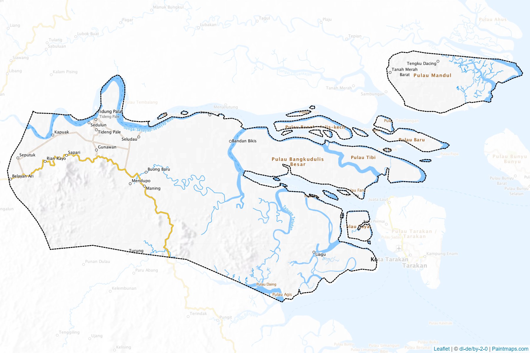 Muestras de recorte de mapas Tana Tidung (Kalimantan Utara)-1