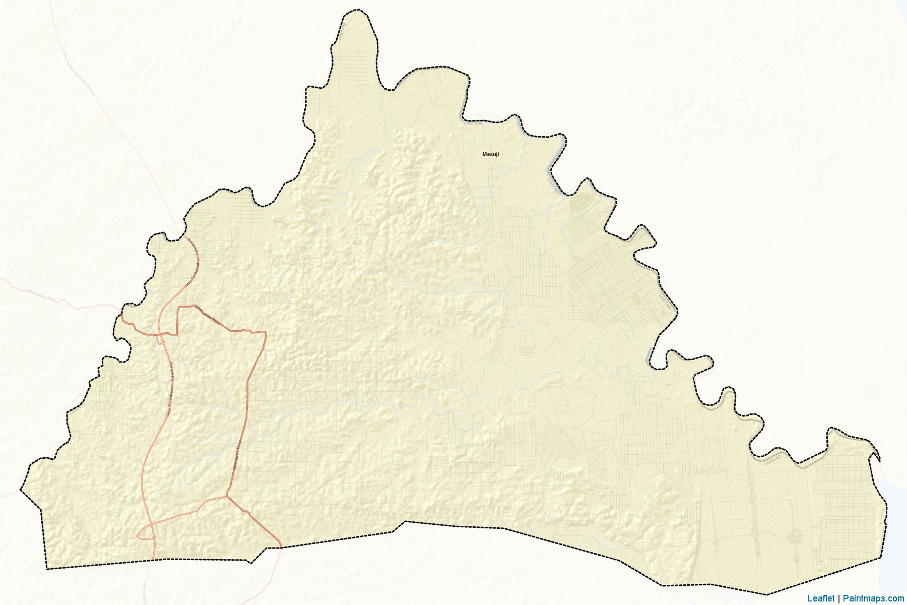 Muestras de recorte de mapas Mesuji (Lampung)-2