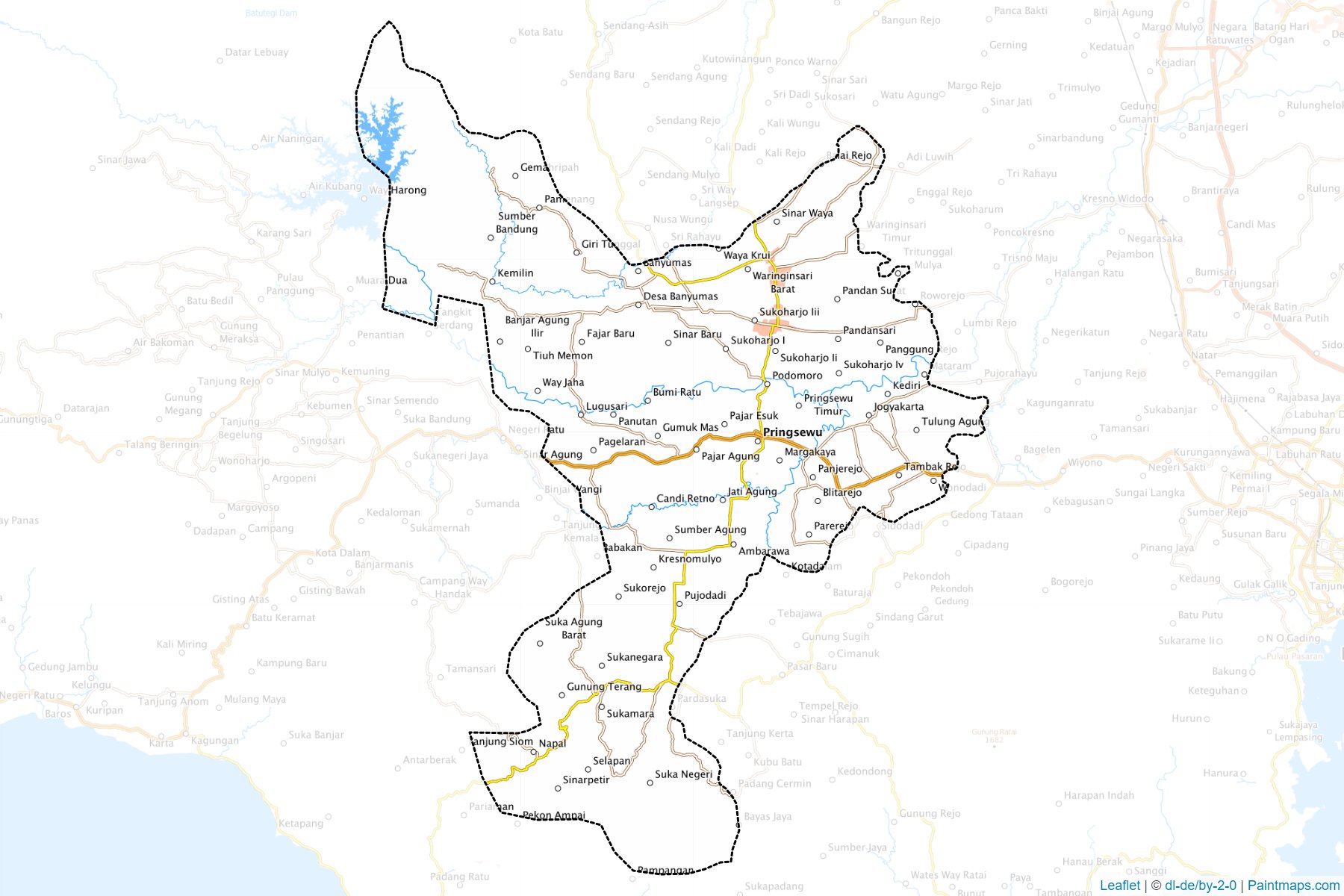 Muestras de recorte de mapas Pringsewu (Lampung)-1