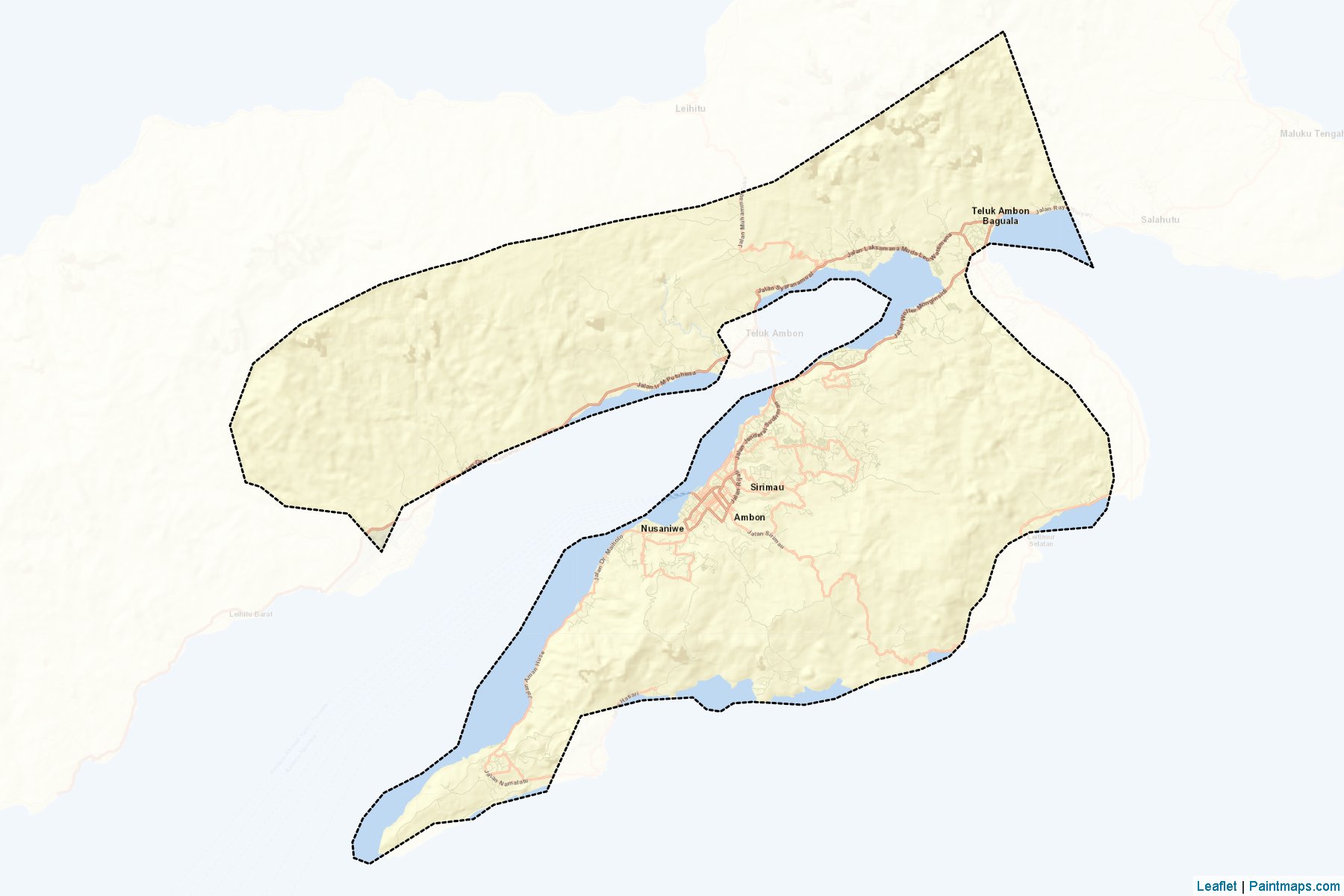 Muestras de recorte de mapas Ambon (Maluku)-2