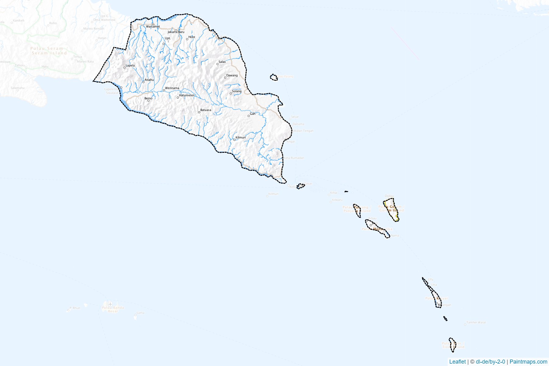 Border cropping samples for Seram Bagian Timur map.