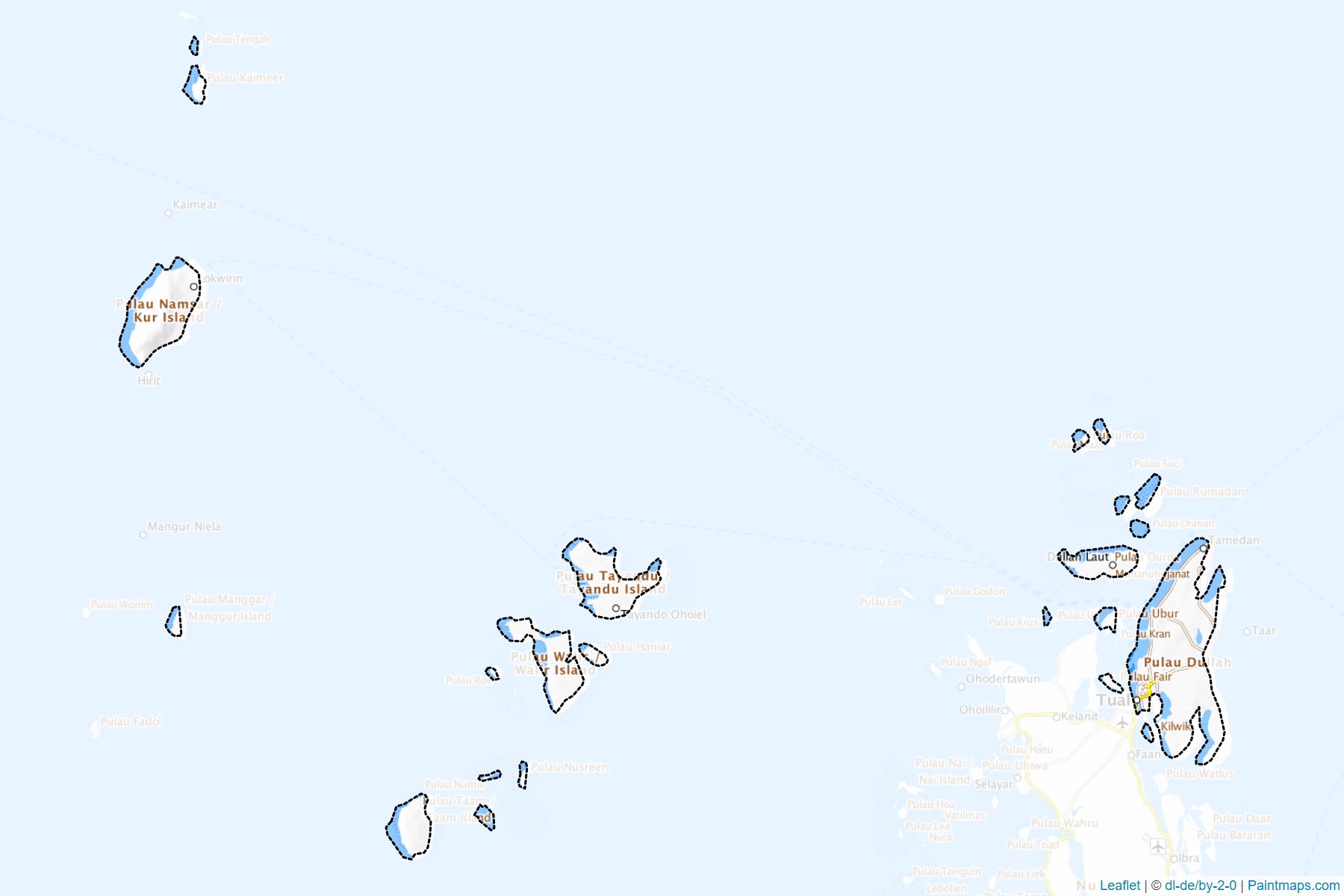 Muestras de recorte de mapas Tual (Maluku)-1