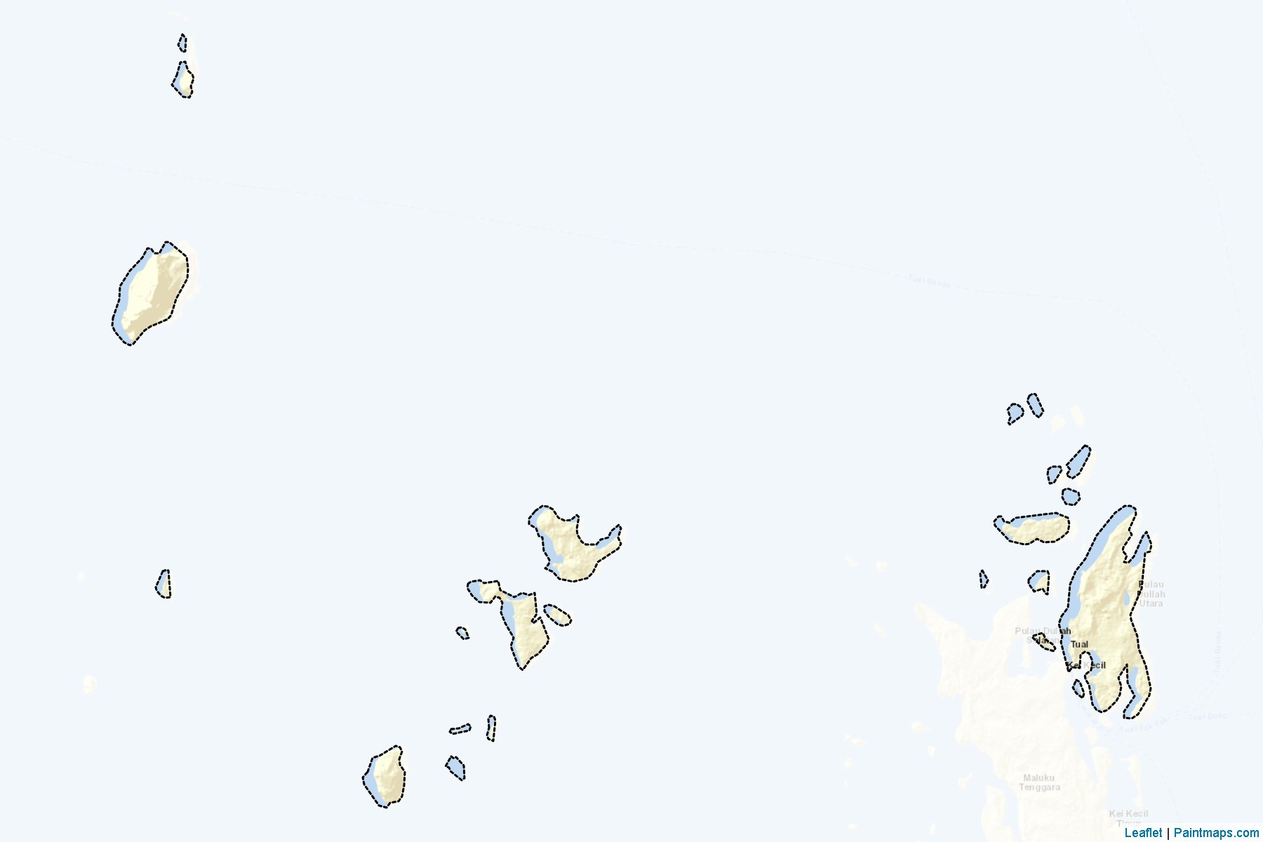 Muestras de recorte de mapas Tual (Maluku)-2