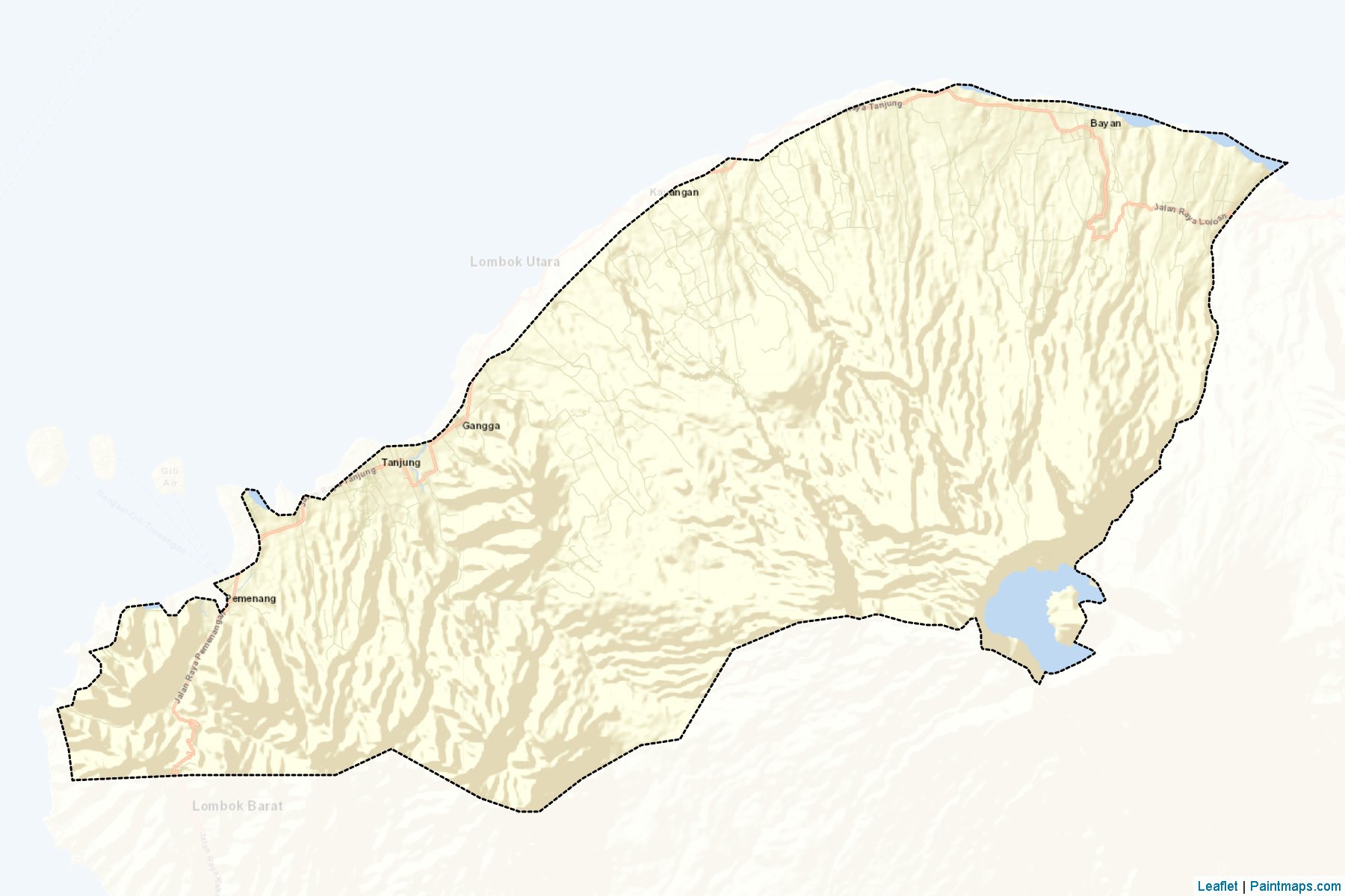 Lombok Utara (West Nusa Tenggara) Map Cropping Samples-2