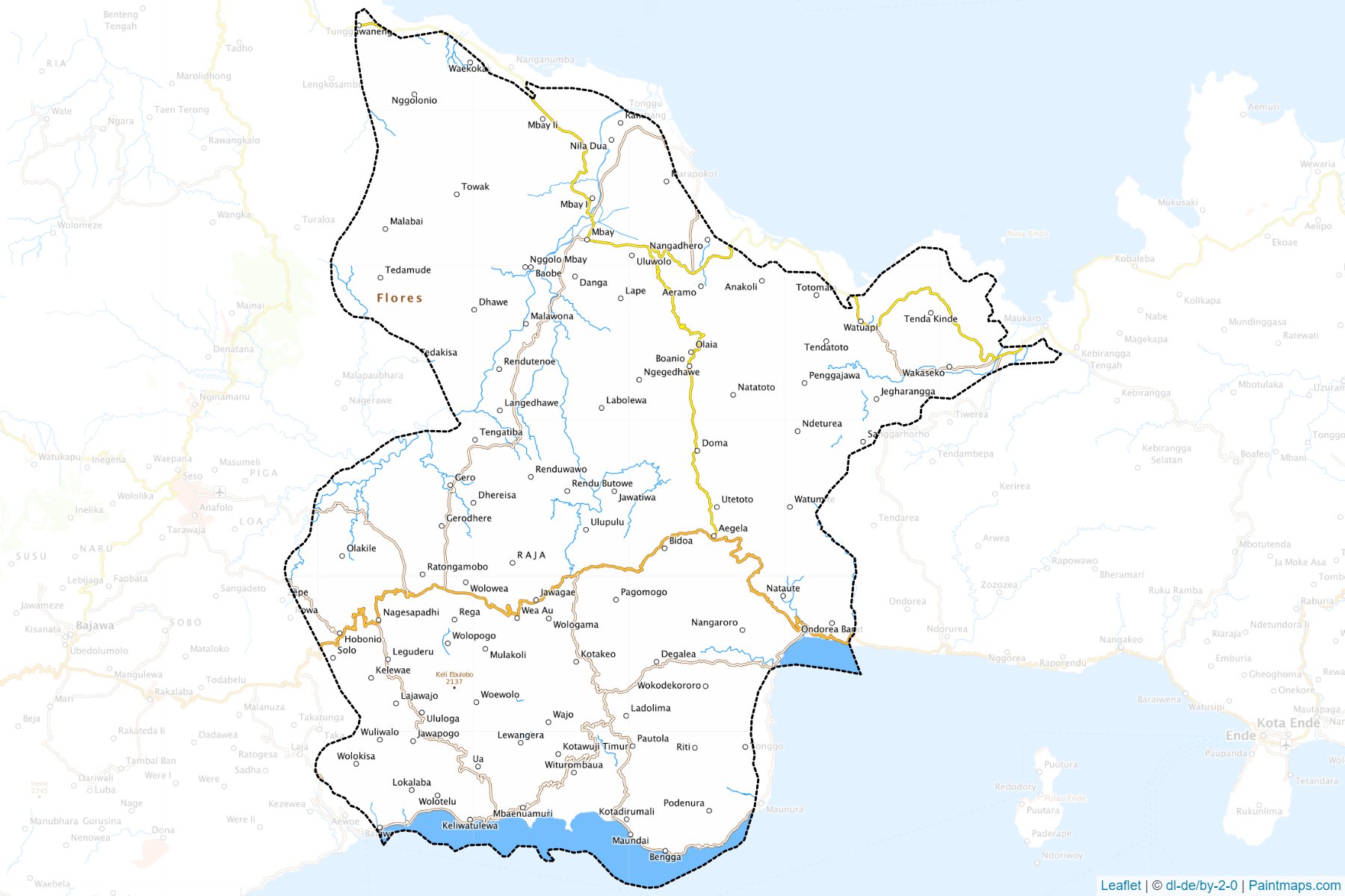 Muestras de recorte de mapas Nagekeo (Nusa Tenggara Timur)-1