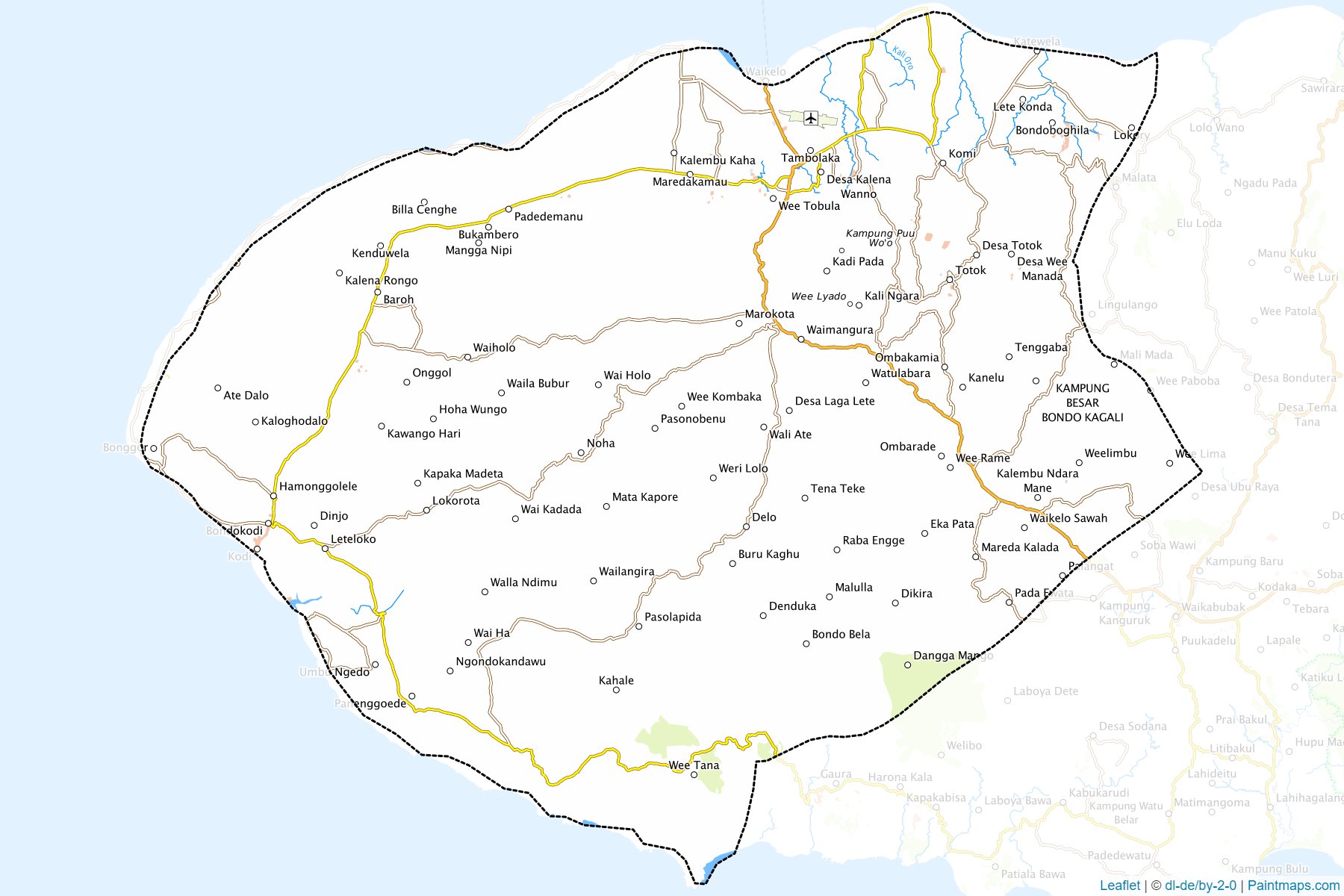 Sumba Barat Daya (East Nusa Tenggara) Map Cropping Samples-1