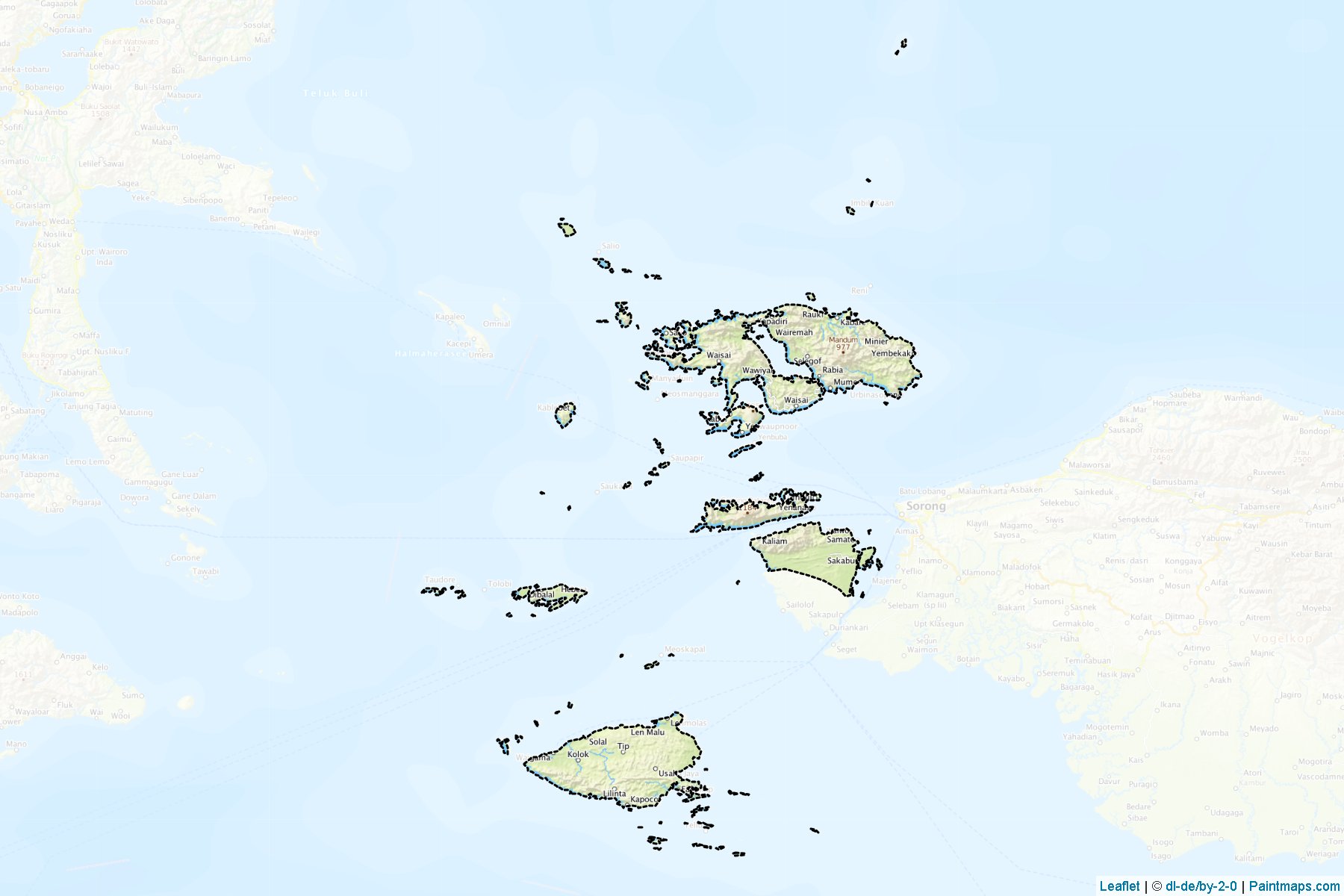 Raja Ampat (Irian Jaya Barat) Haritası Örnekleri-1