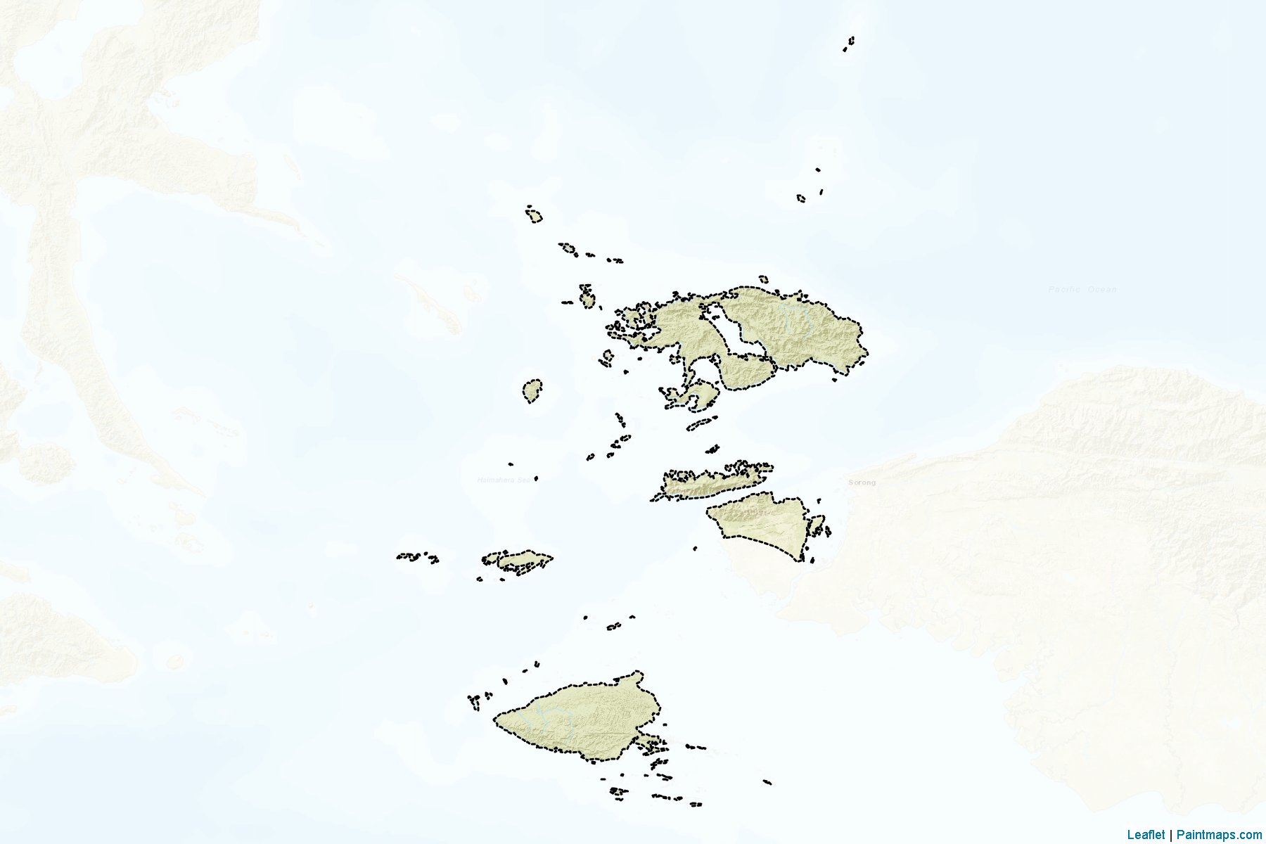 Muestras de recorte de mapas Raja Ampat (Irian Jaya Barat)-2