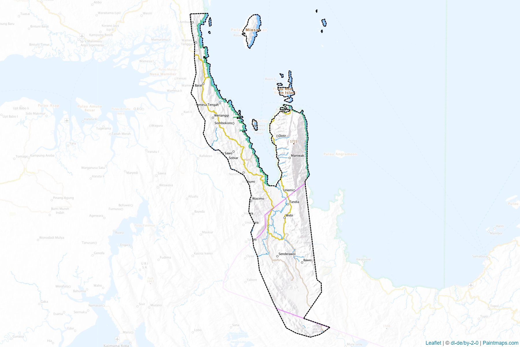 Teluk Wondama (West Papua) Map Cropping Samples-1