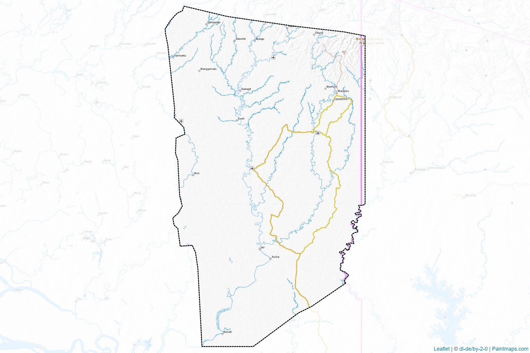 Muestras de recorte de mapas Boven Digoel (Papua)-1