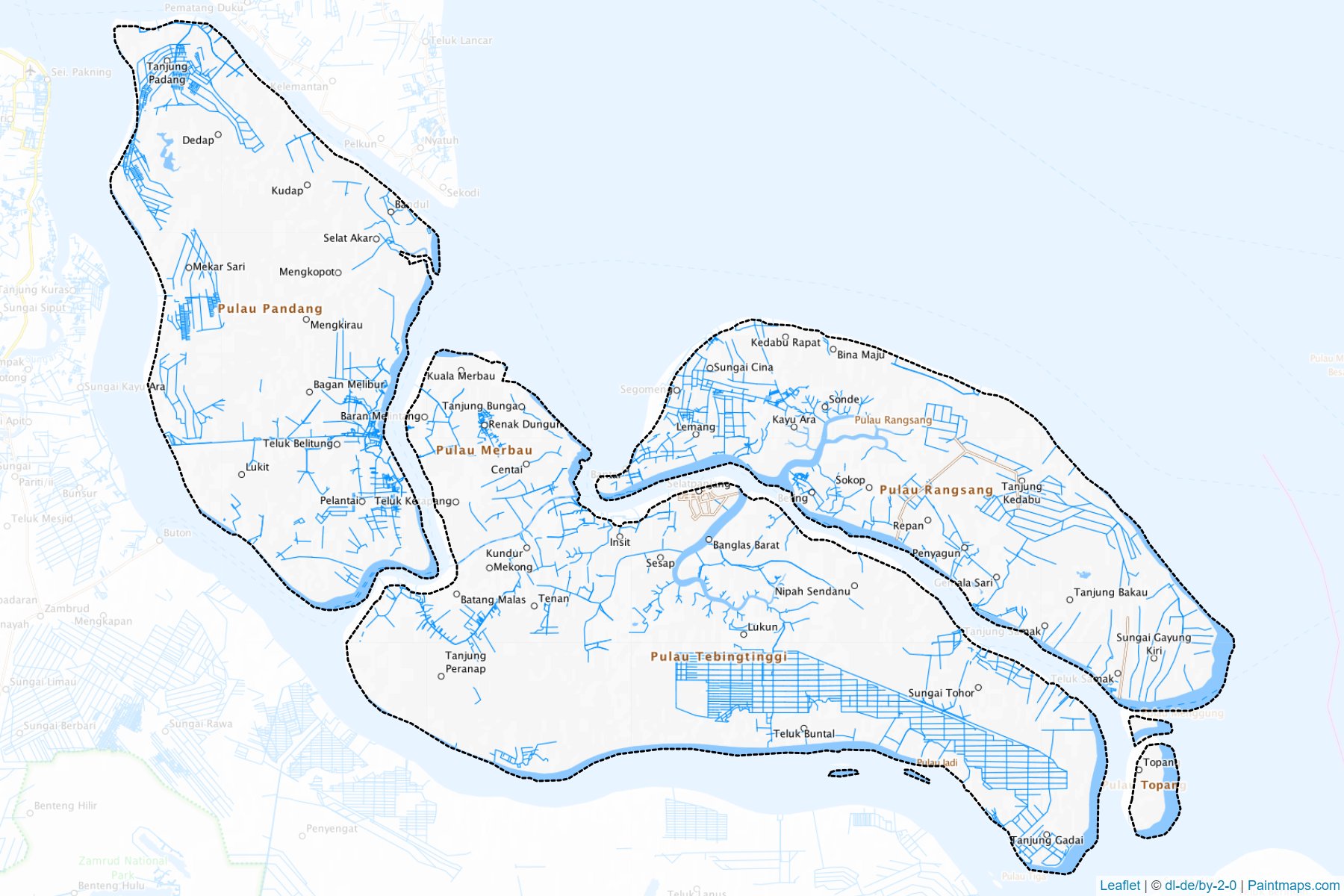 Muestras de recorte de mapas Kepulauan Meranti (Riau)-1