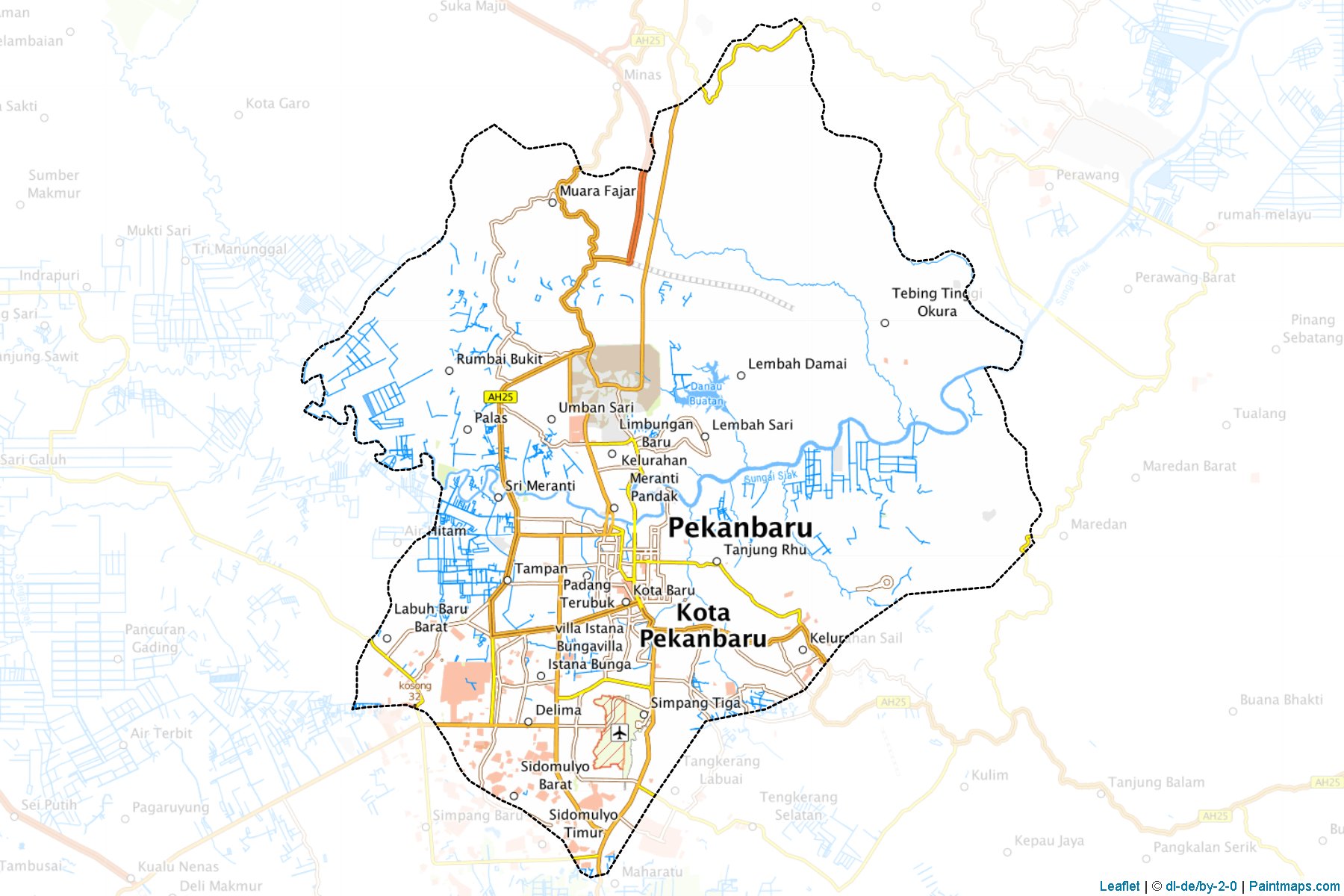 Muestras de recorte de mapas Pekan Baru (Riau)-1