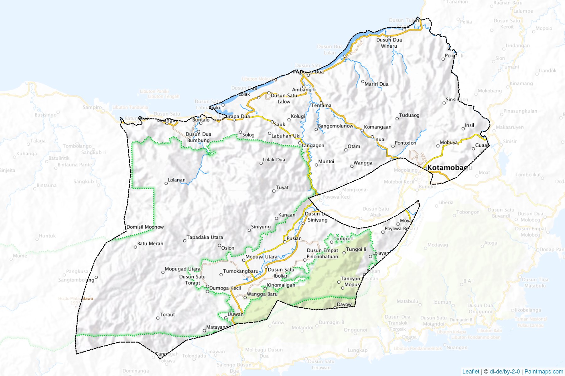 Muestras de recorte de mapas Bolaang Mongondow (Sulawesi Utara)-1