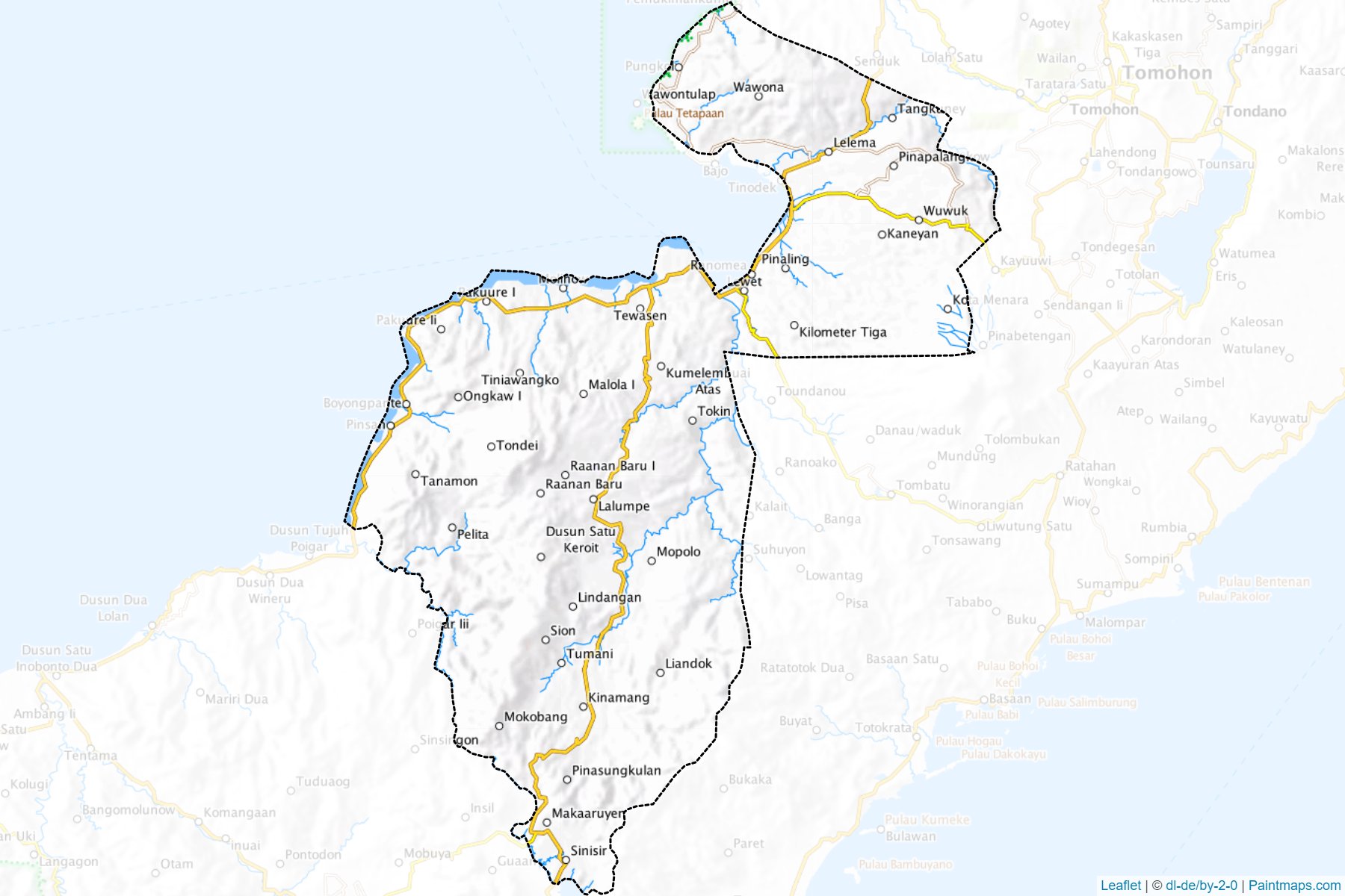 Minahasa Selatan (Kuzey Sulawesi) Haritası Örnekleri-1