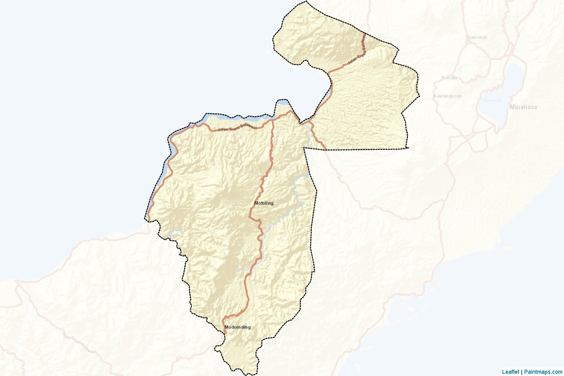 Minahasa Selatan (Kuzey Sulawesi) Haritası Örnekleri-2