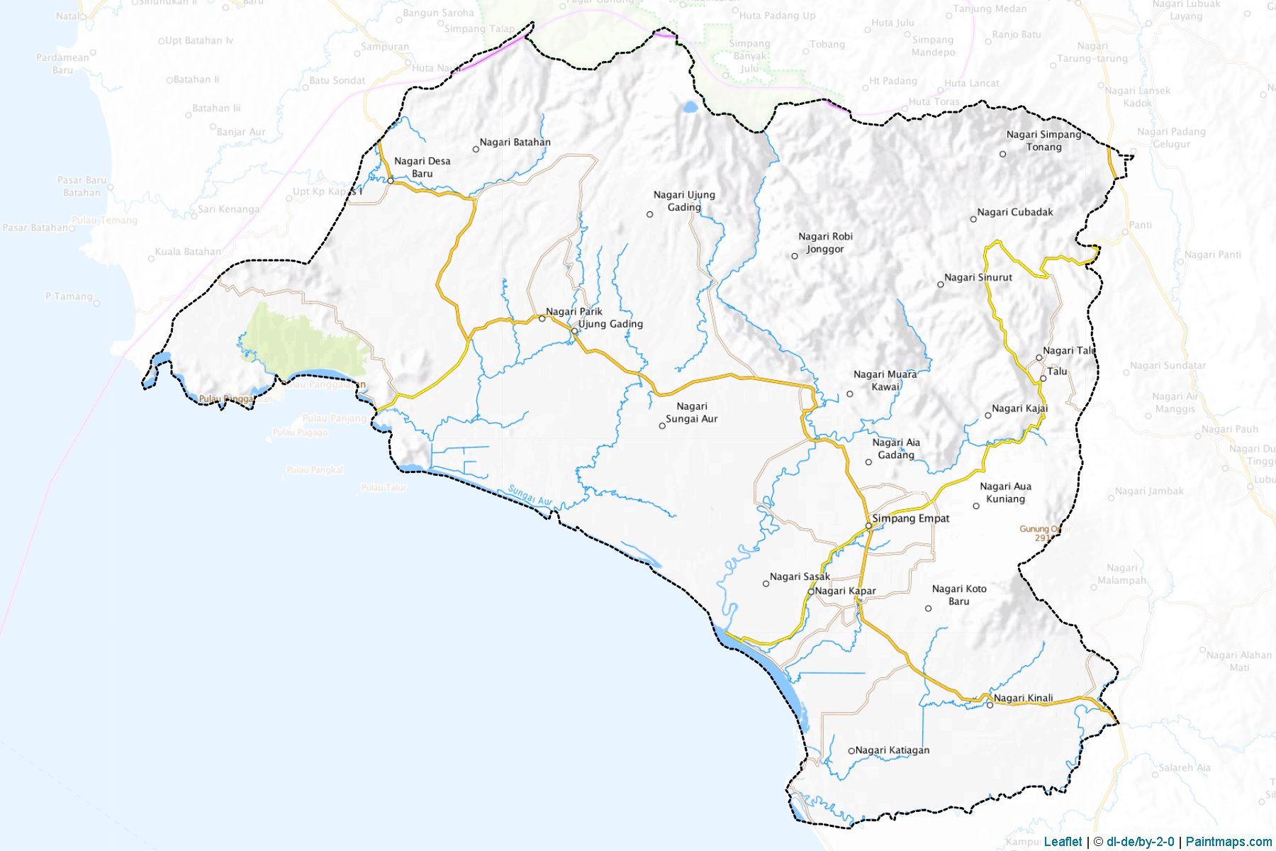 Kota Pasaman Barat (Batı Sumatra) Haritası Örnekleri-1