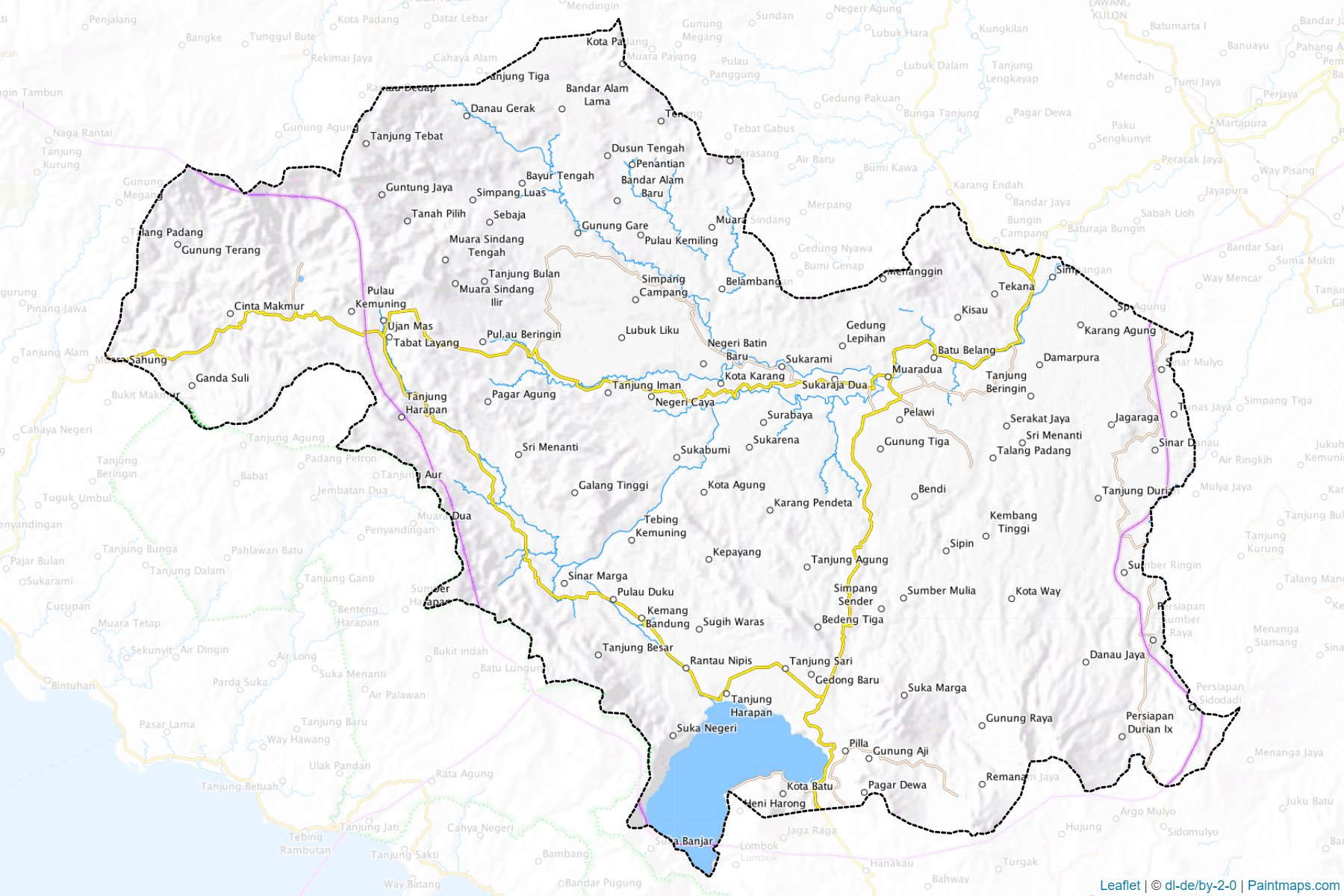 Muestras de recorte de mapas Ogan Komering Ulu Selatan (Sumatera Selatan)-1