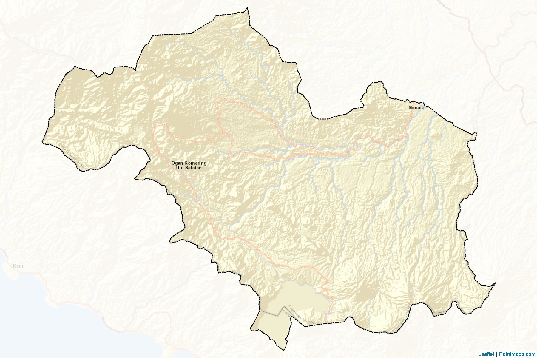 Muestras de recorte de mapas Ogan Komering Ulu Selatan (Sumatera Selatan)-2