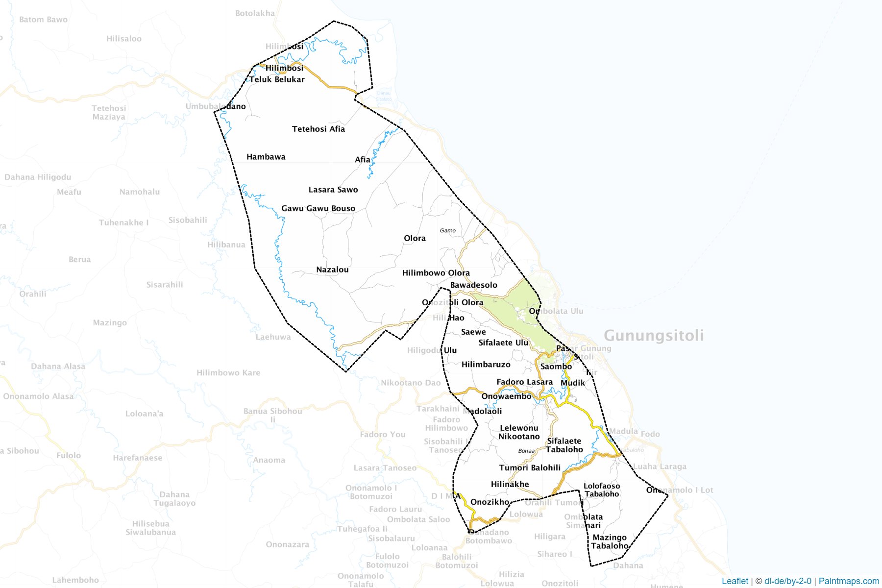 Gunungsitoli (North Sumatra) Map Cropping Samples-1