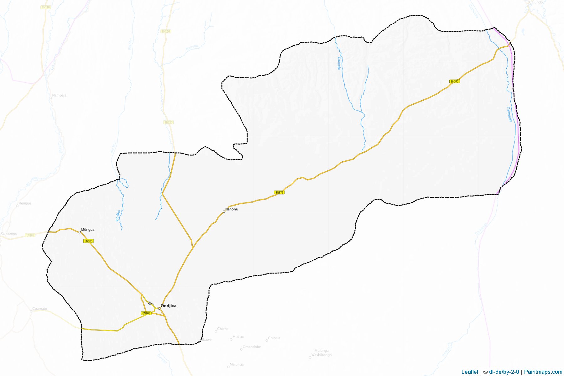 Muestras de recorte de mapas Kwanyama (Cunene)-1