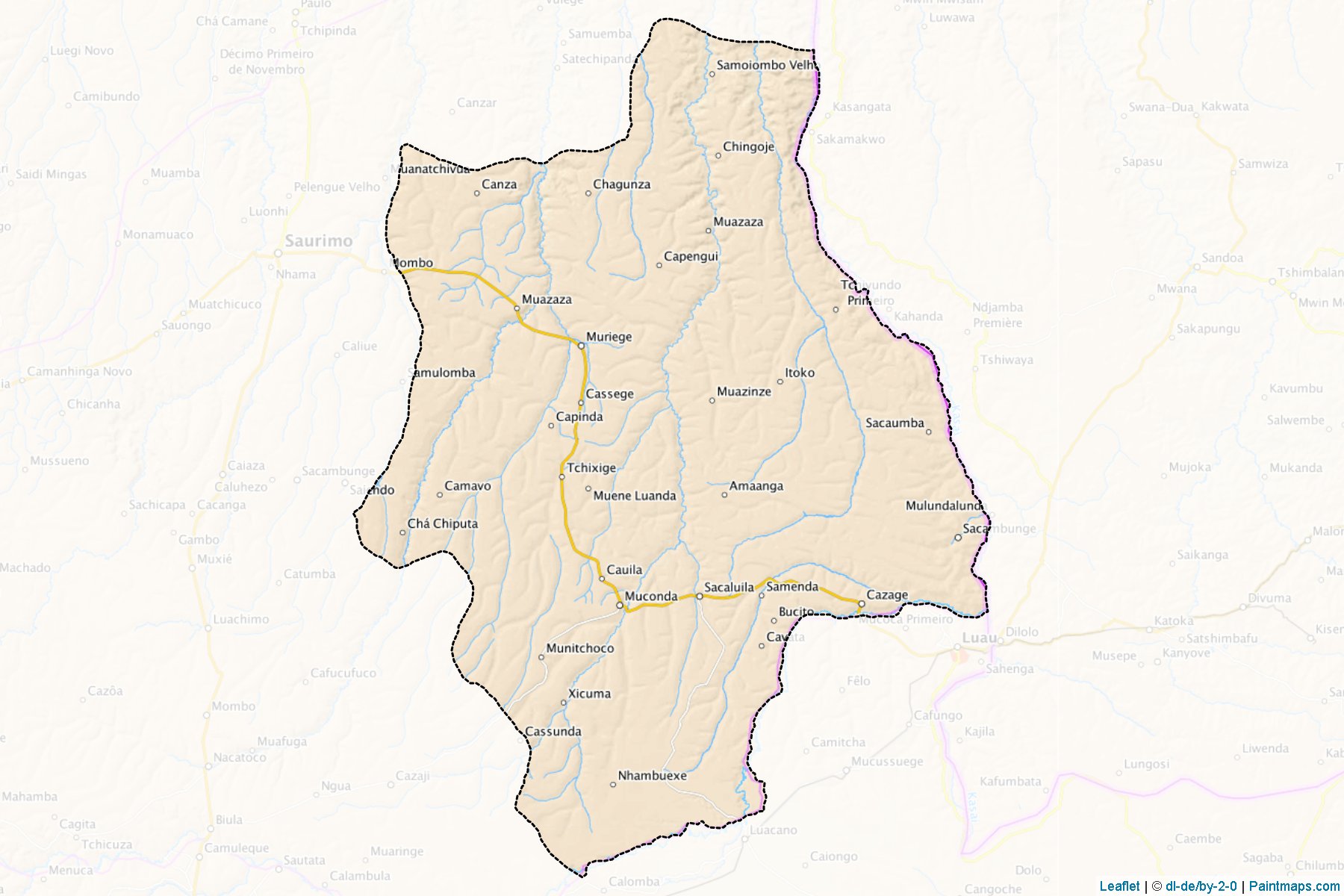 Muestras de recorte de mapas Mukonda (Lunda Sul)-1