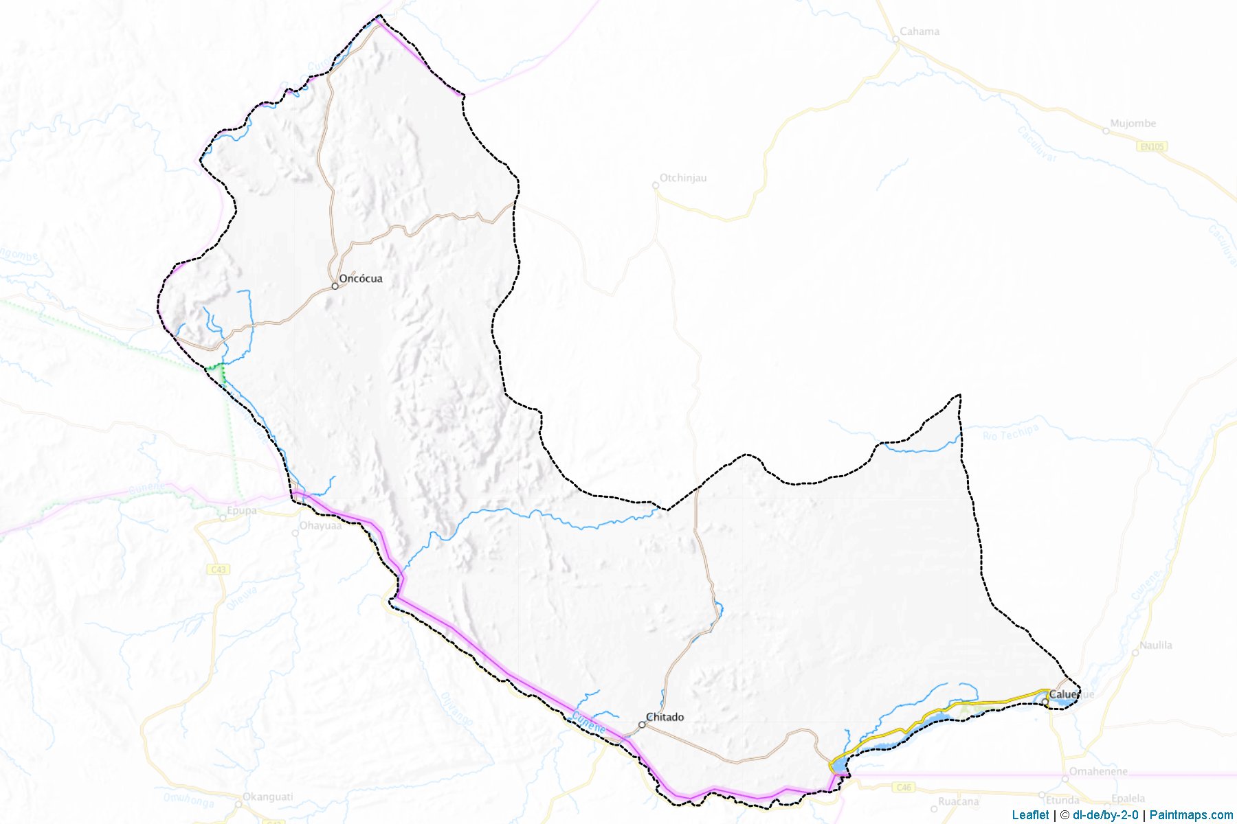 Muestras de recorte de mapas Kuroka (Cunene)-1