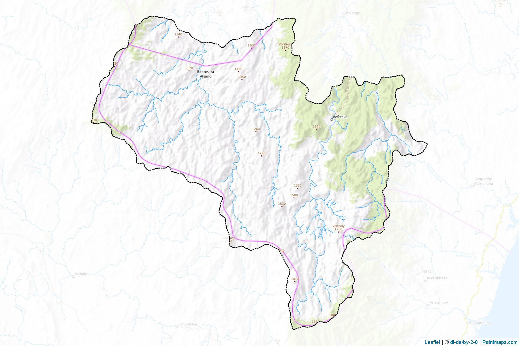 Muestras de recorte de mapas Befotaka (Atsimo-Atsinanana)-1