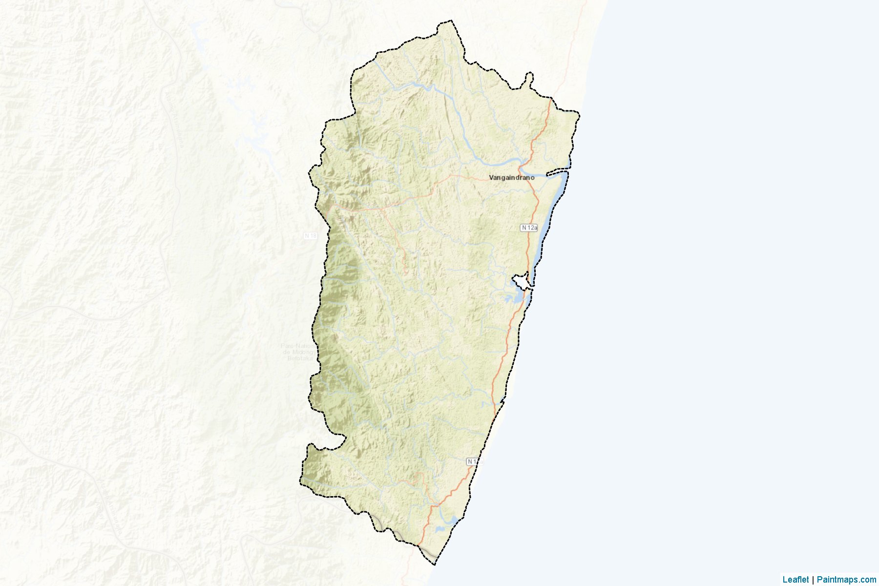 Vangaindrano (Fianarantsoa) Map Cropping Samples-2