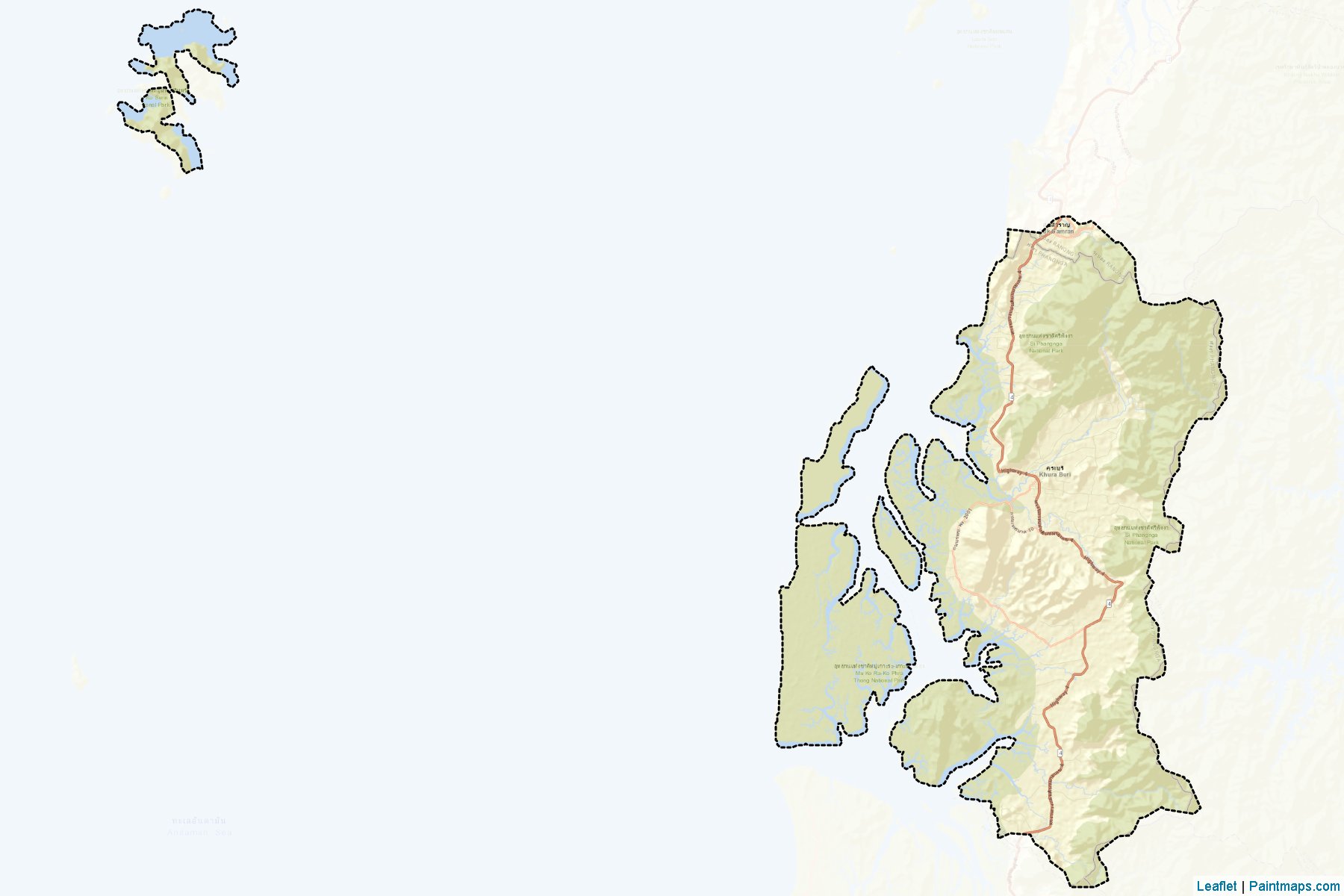 Muestras de recorte de mapas Khura Buri (Phang Nga)-2