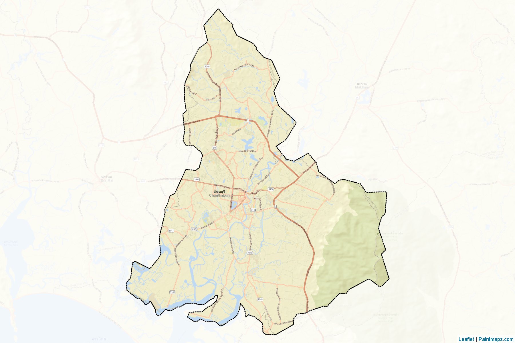 Chanthaburi (Chanthaburi) Map Cropping Samples-2