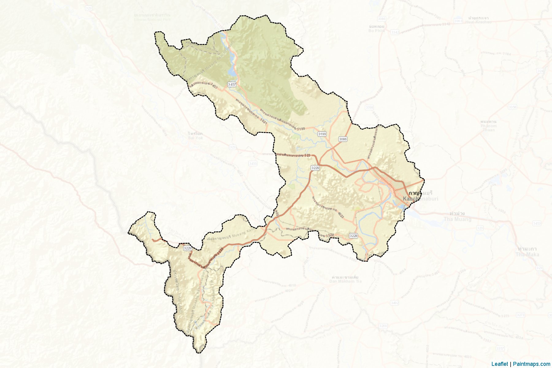 Kanchanaburi (Kanchanaburi) Map Cropping Samples-2